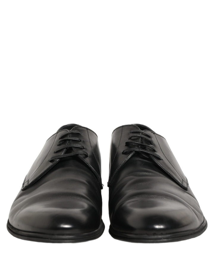 Dolce & Gabbana Black Leather Men Derby Dress Formal Shoes - RIMODA