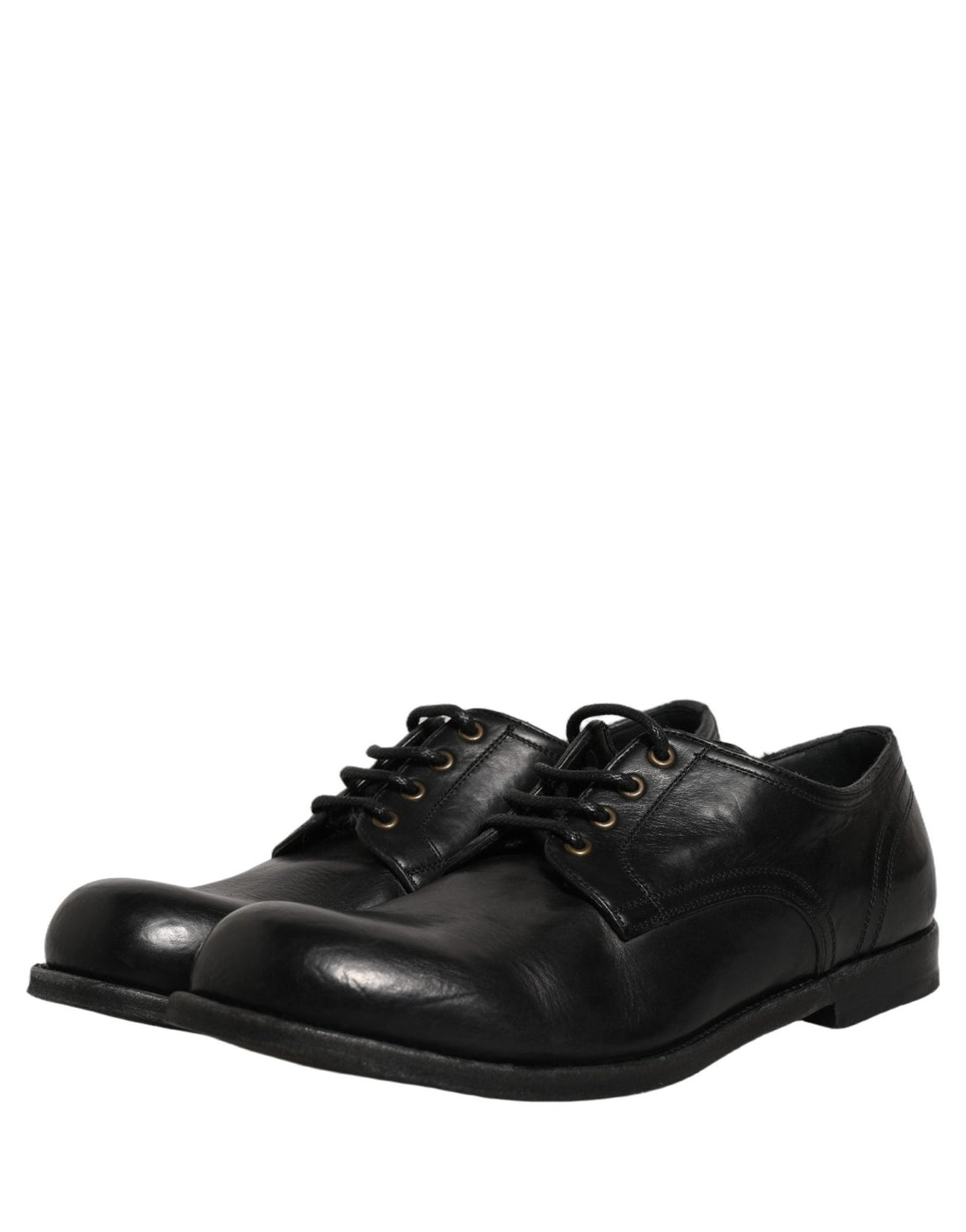 Dolce & Gabbana Black Leather Men Derby Dress Formal Shoes - RIMODA