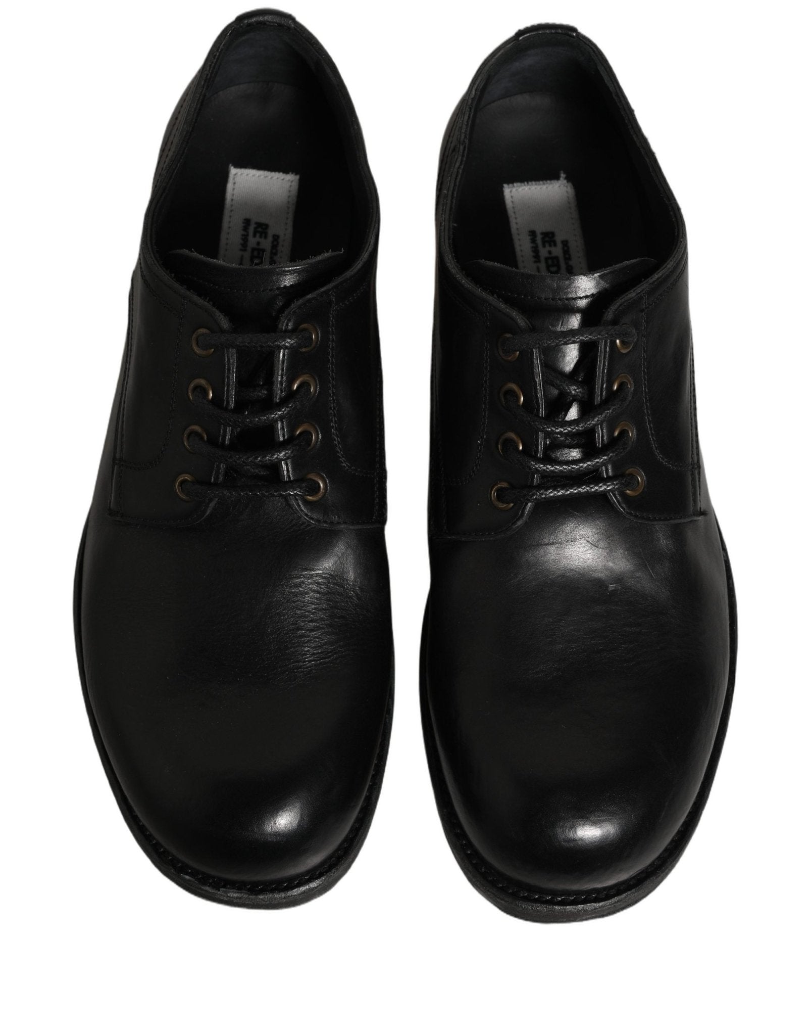 Dolce & Gabbana Black Leather Men Derby Dress Formal Shoes - RIMODA