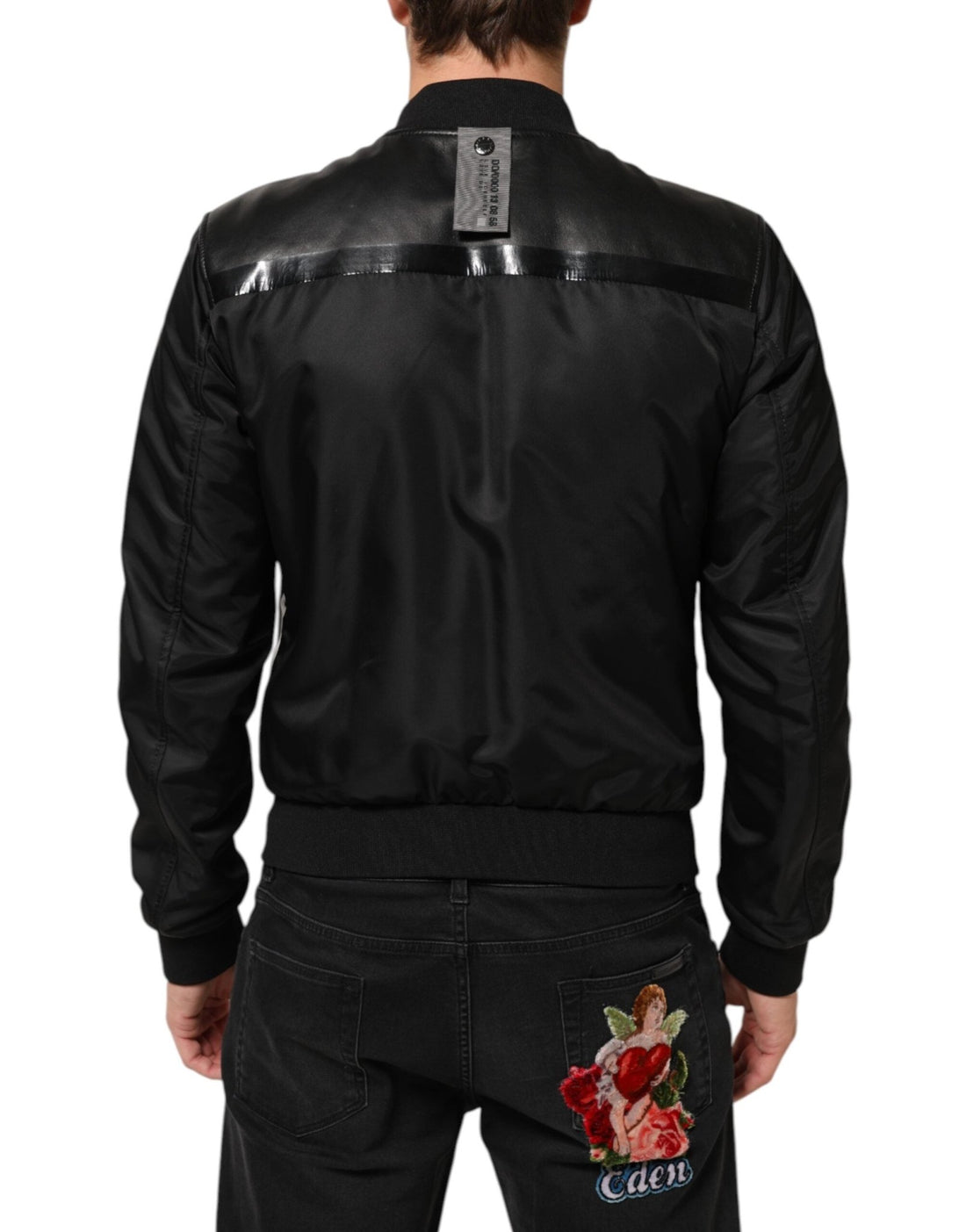 Dolce & Gabbana Black Leather Nylon FullZip Blouson Jacket - RIMODA