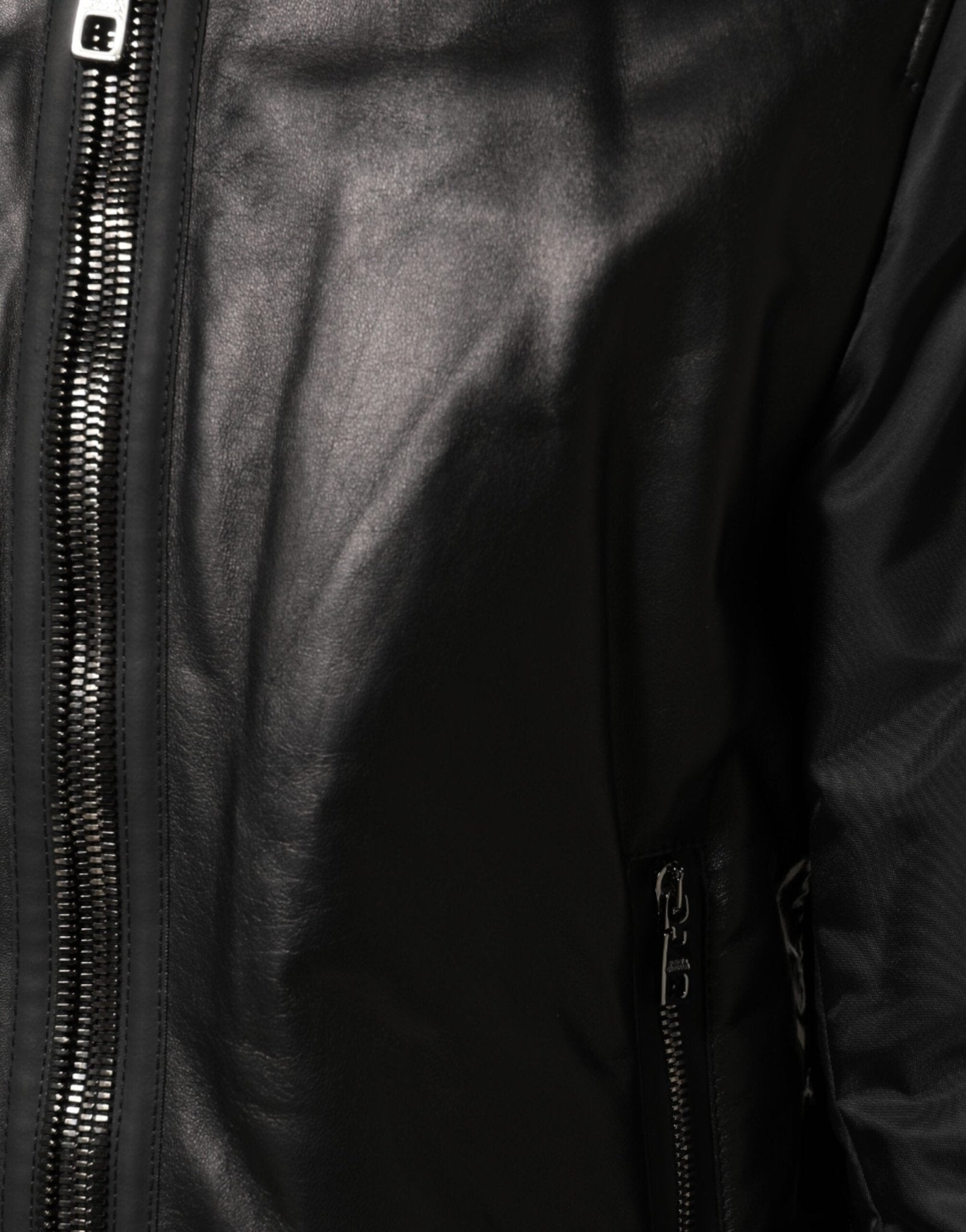 Dolce & Gabbana Black Leather Nylon FullZip Blouson Jacket - RIMODA