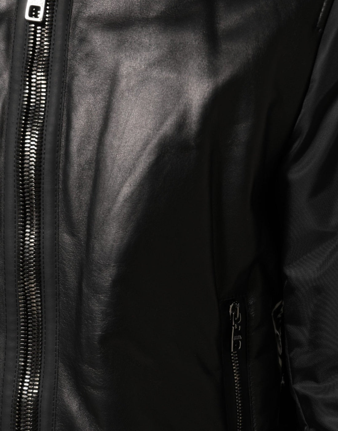Dolce & Gabbana Black Leather Nylon FullZip Blouson Jacket - RIMODA