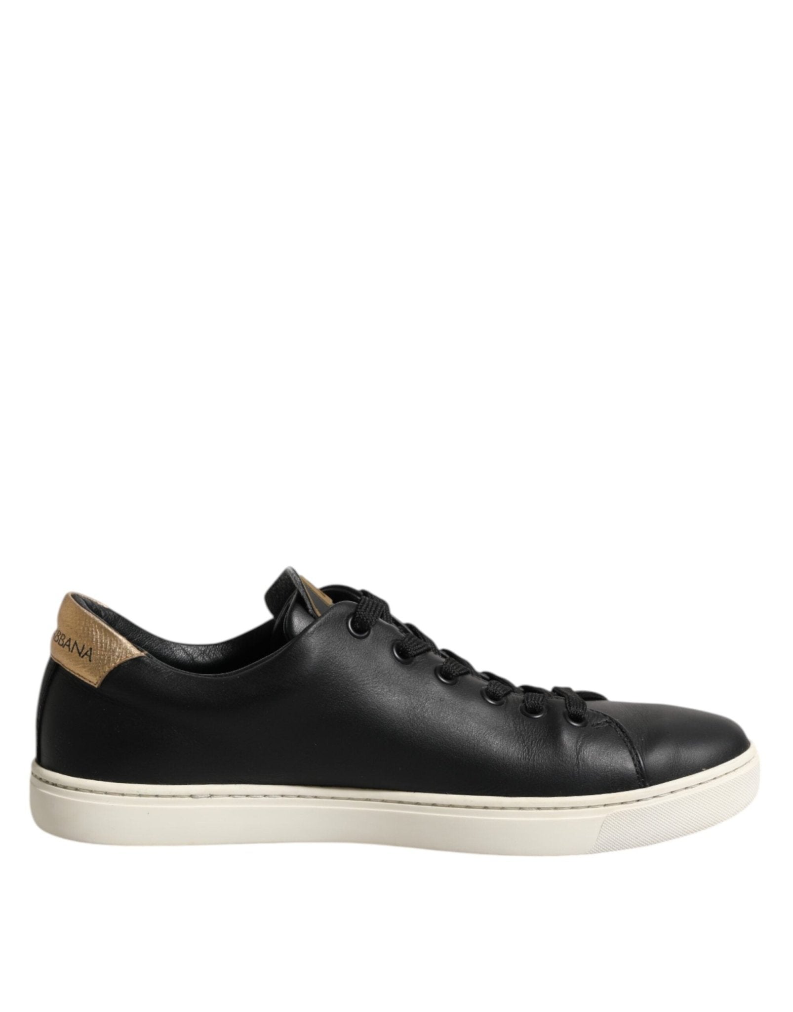 Dolce & Gabbana Black Leather Sacred Heart Sneakers Shoes - RIMODA