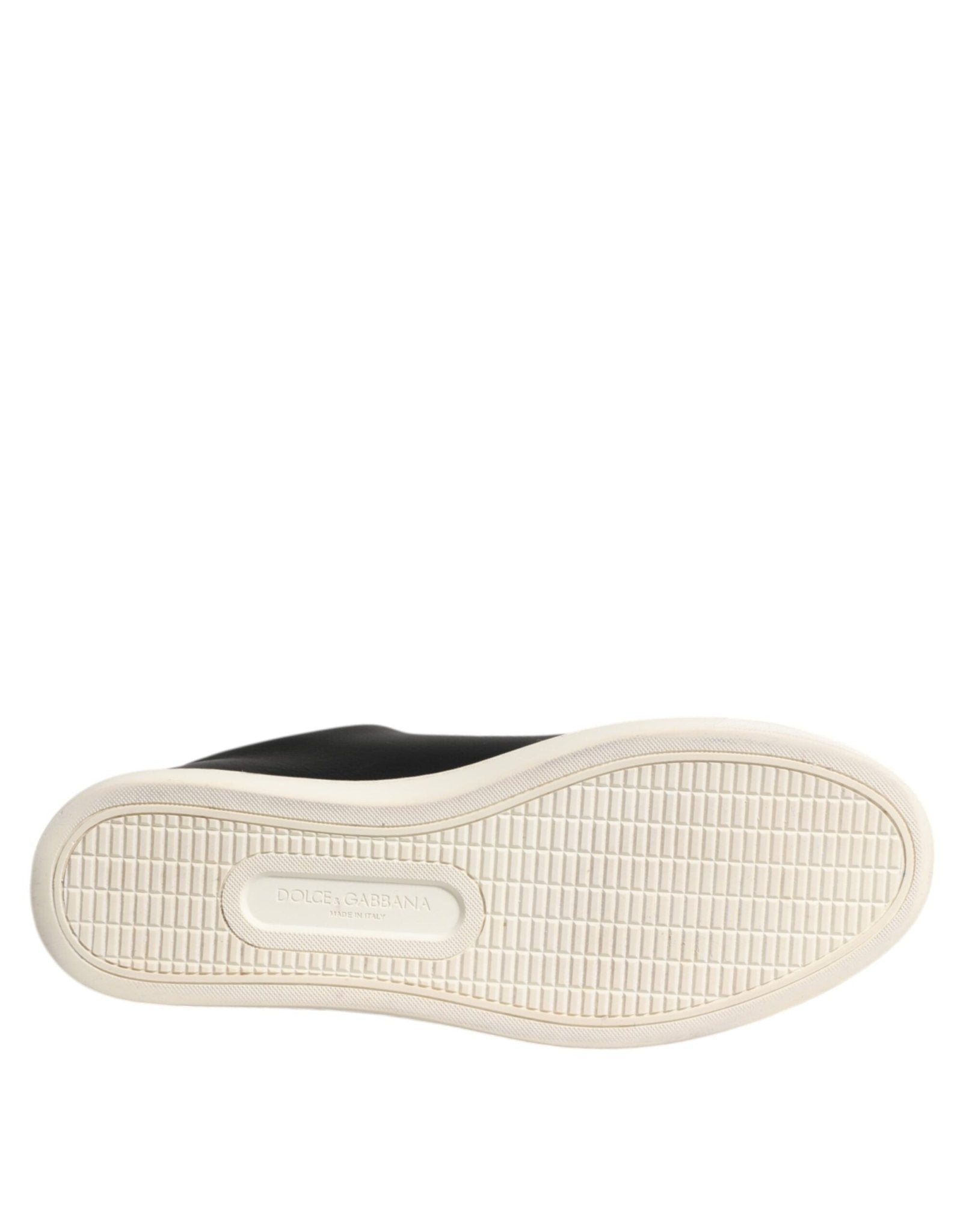 Dolce & Gabbana Black Leather Sacred Heart Sneakers Shoes - RIMODA