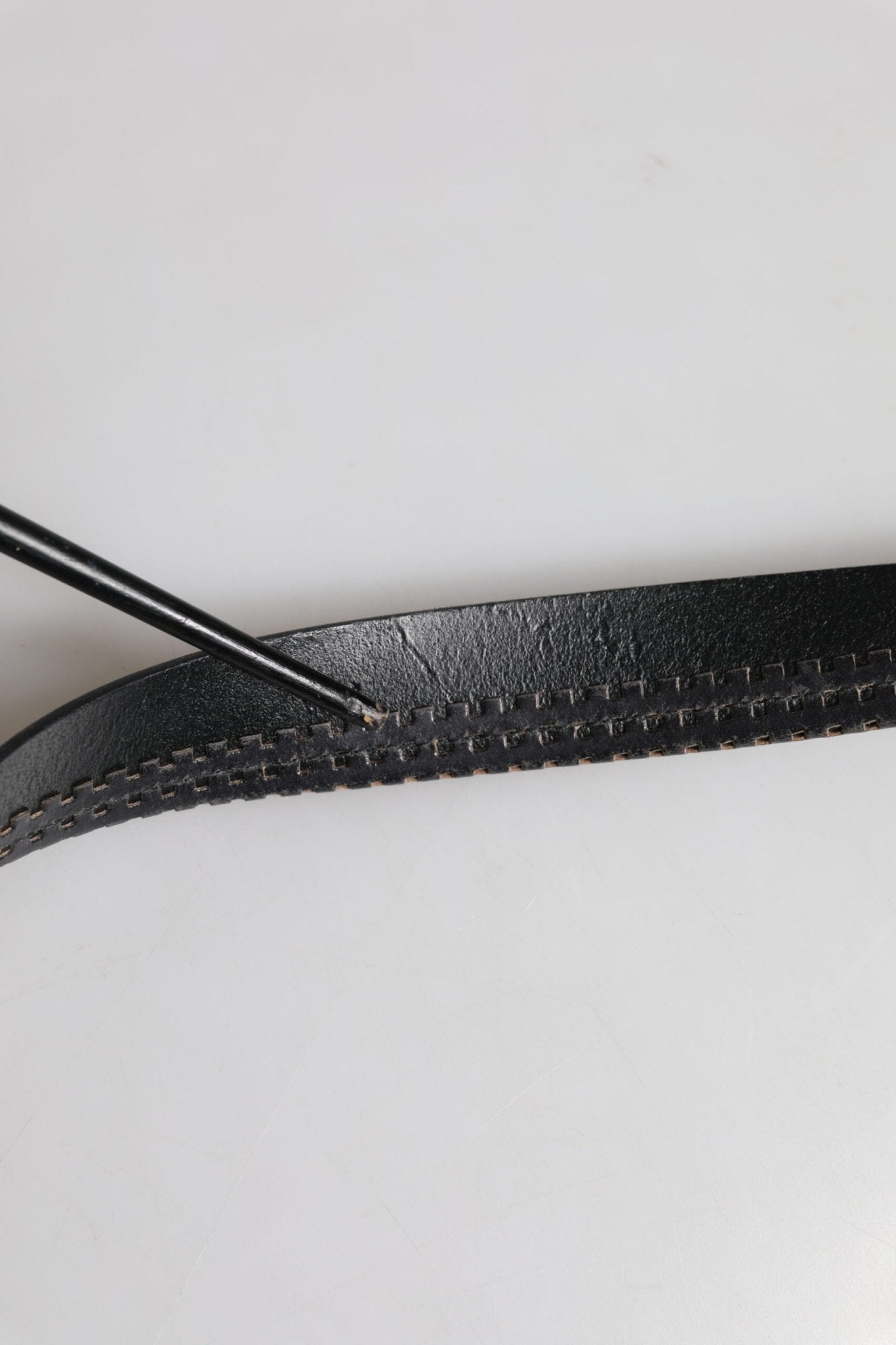 Dolce & Gabbana Black Leather Silver Tone Metal Buckle Belt - RIMODA