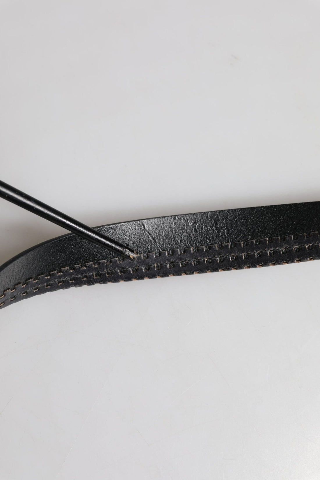 Dolce & Gabbana Black Leather Silver Tone Metal Buckle Belt - RIMODA
