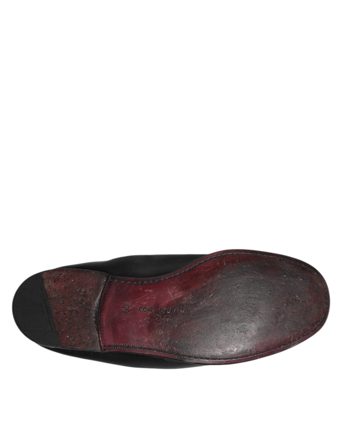 Dolce & Gabbana Black Leather Slip On Men Flat Loafers Shoes - RIMODA