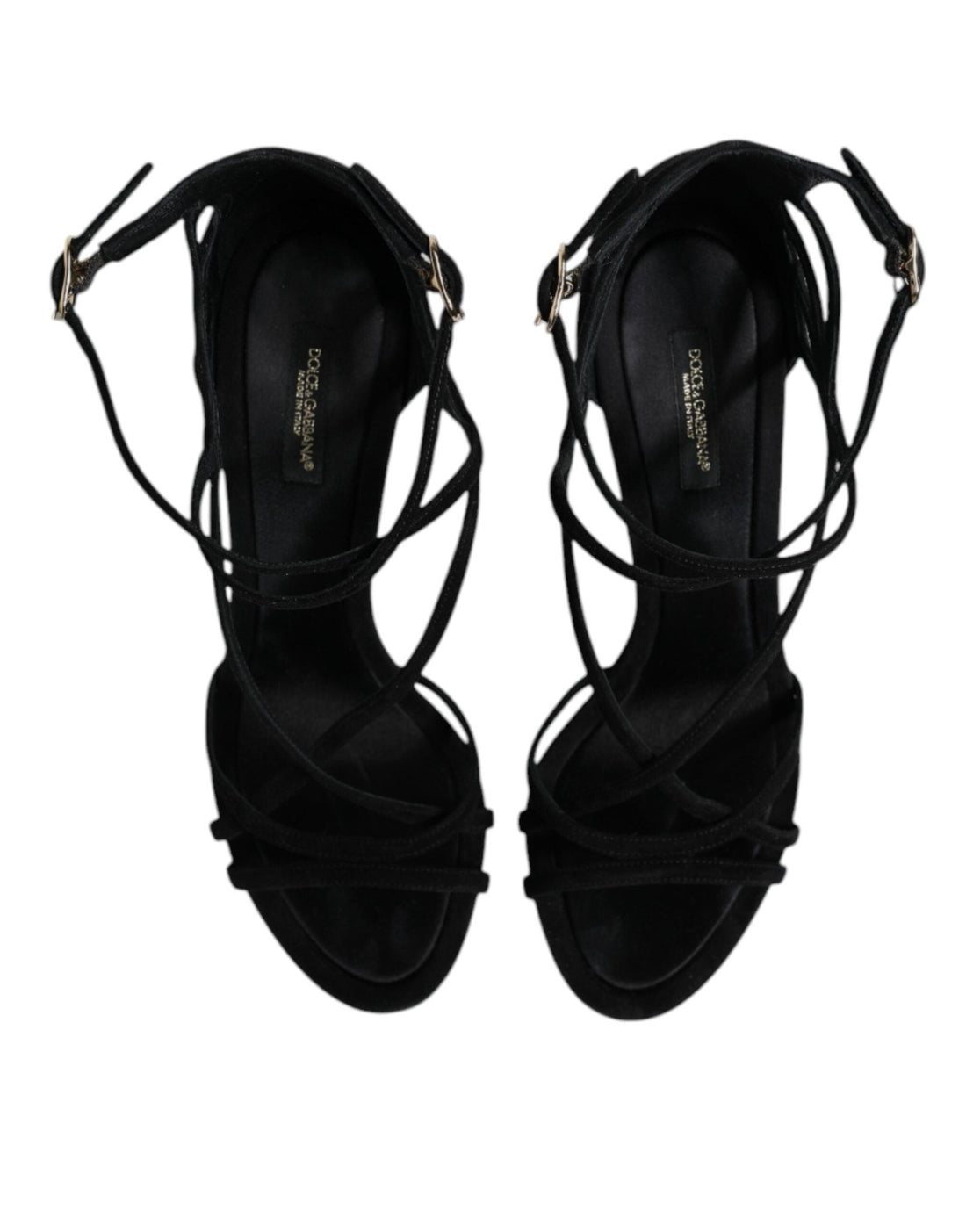 Dolce & Gabbana Black Leather Stiletto Heels Sandals Shoes - RIMODA