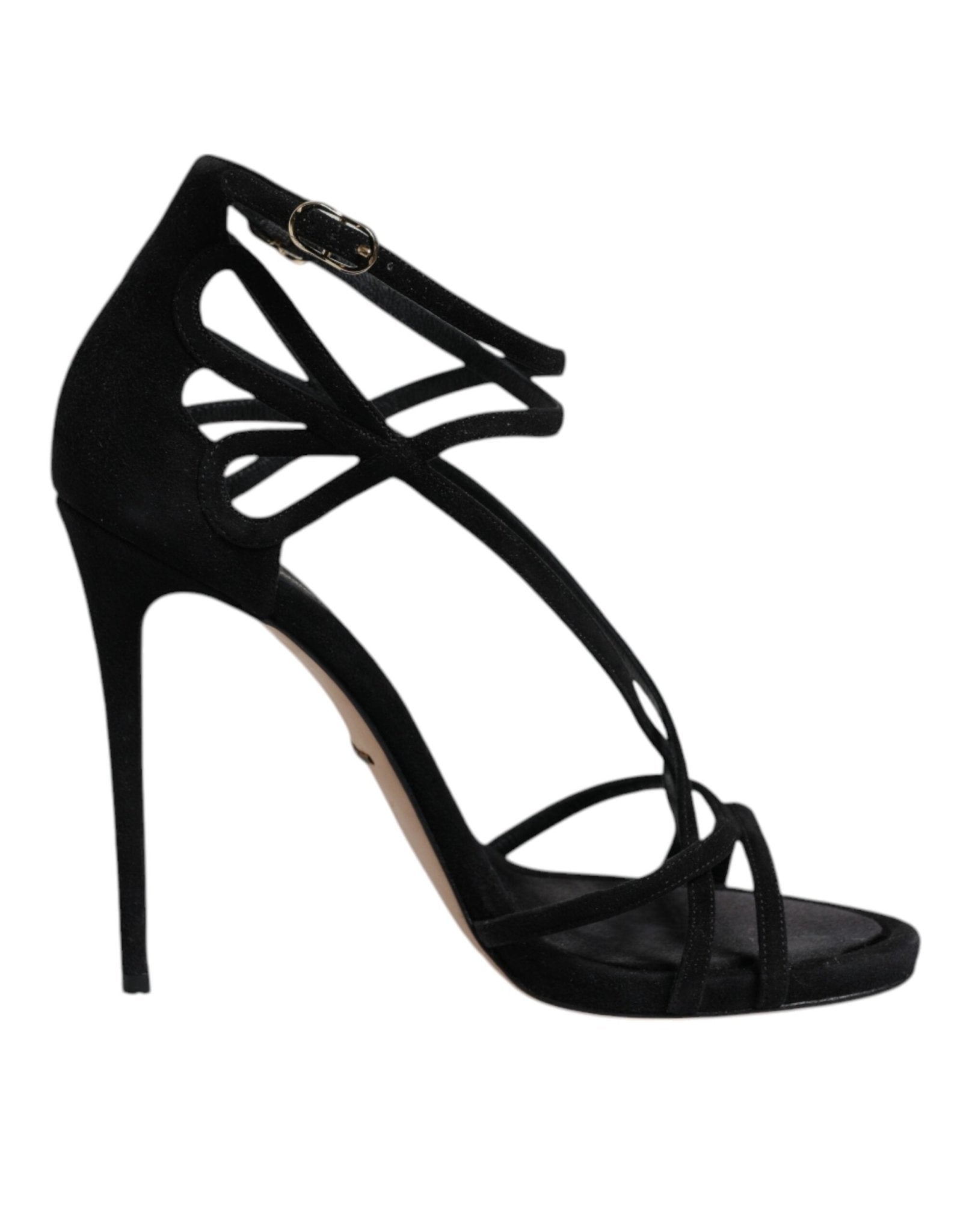 Dolce & Gabbana Black Leather Stiletto Heels Sandals Shoes - RIMODA