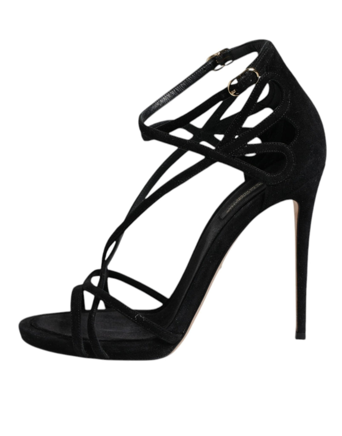 Dolce & Gabbana Black Leather Stiletto Heels Sandals Shoes - RIMODA