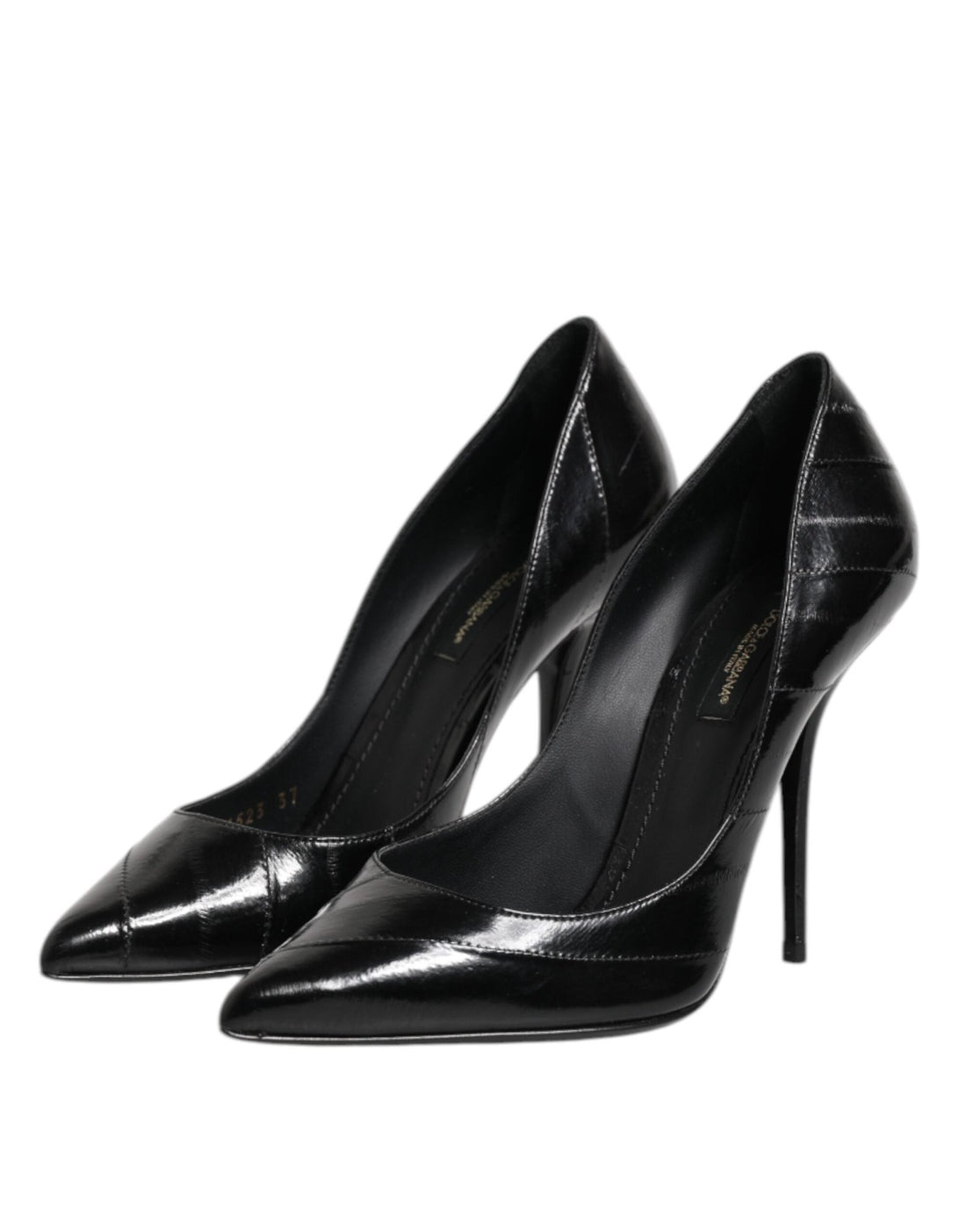 Dolce & Gabbana Black Leather Stiletto High Heels Pumps Shoes - RIMODA