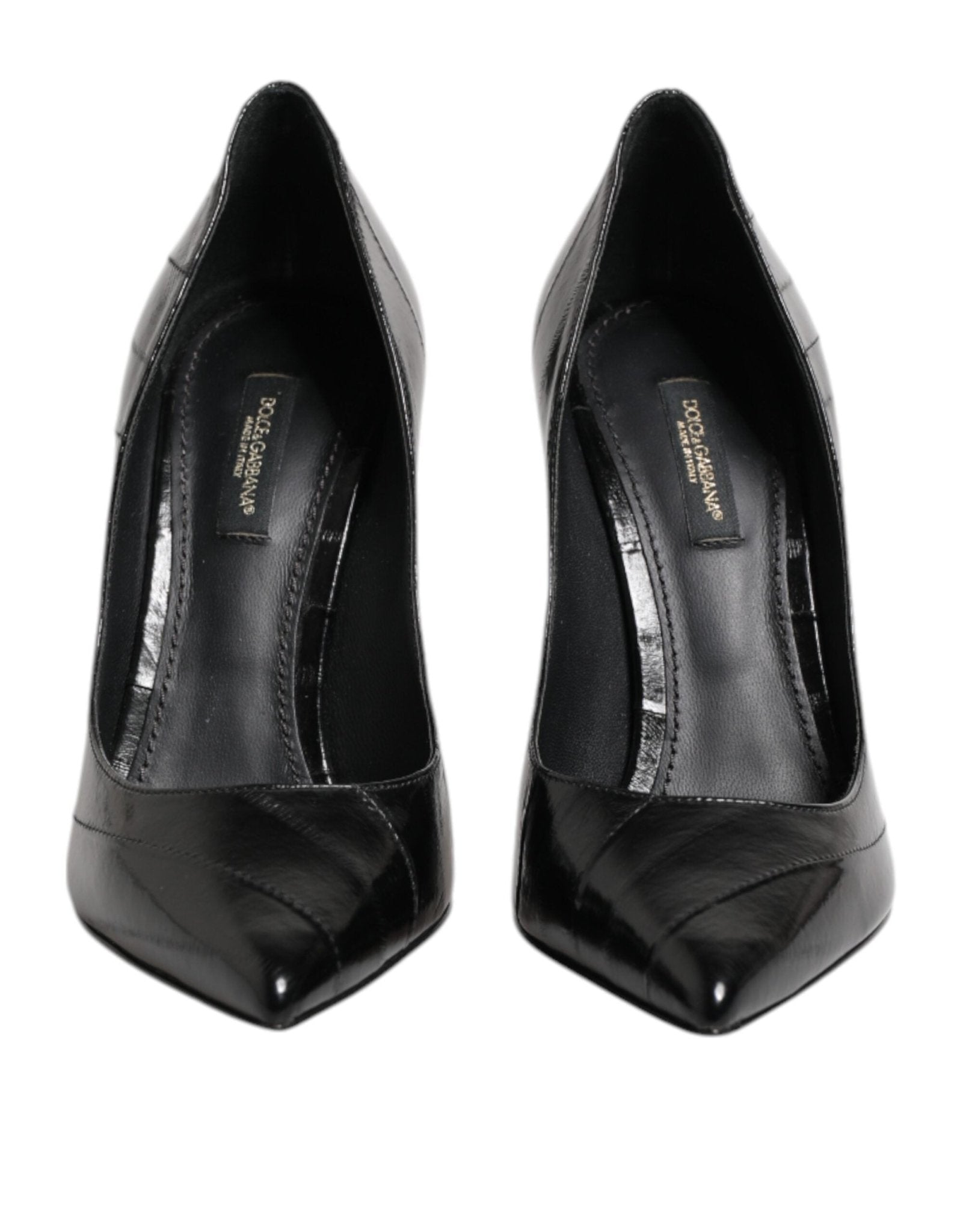 Dolce & Gabbana Black Leather Stiletto High Heels Pumps Shoes - RIMODA