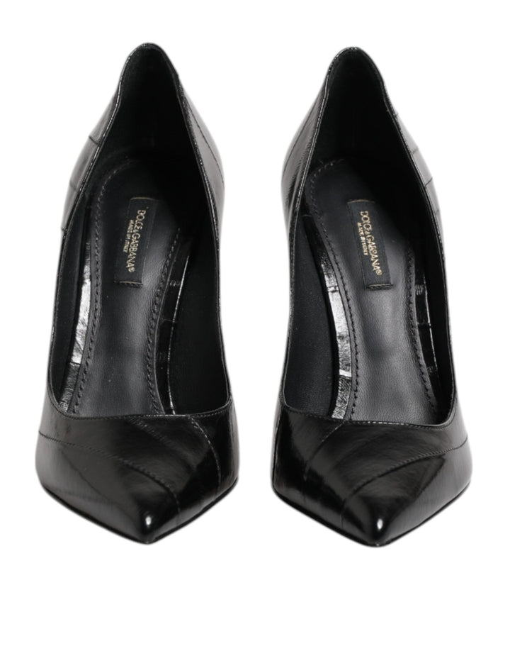 Dolce & Gabbana Black Leather Stiletto High Heels Pumps Shoes - RIMODA