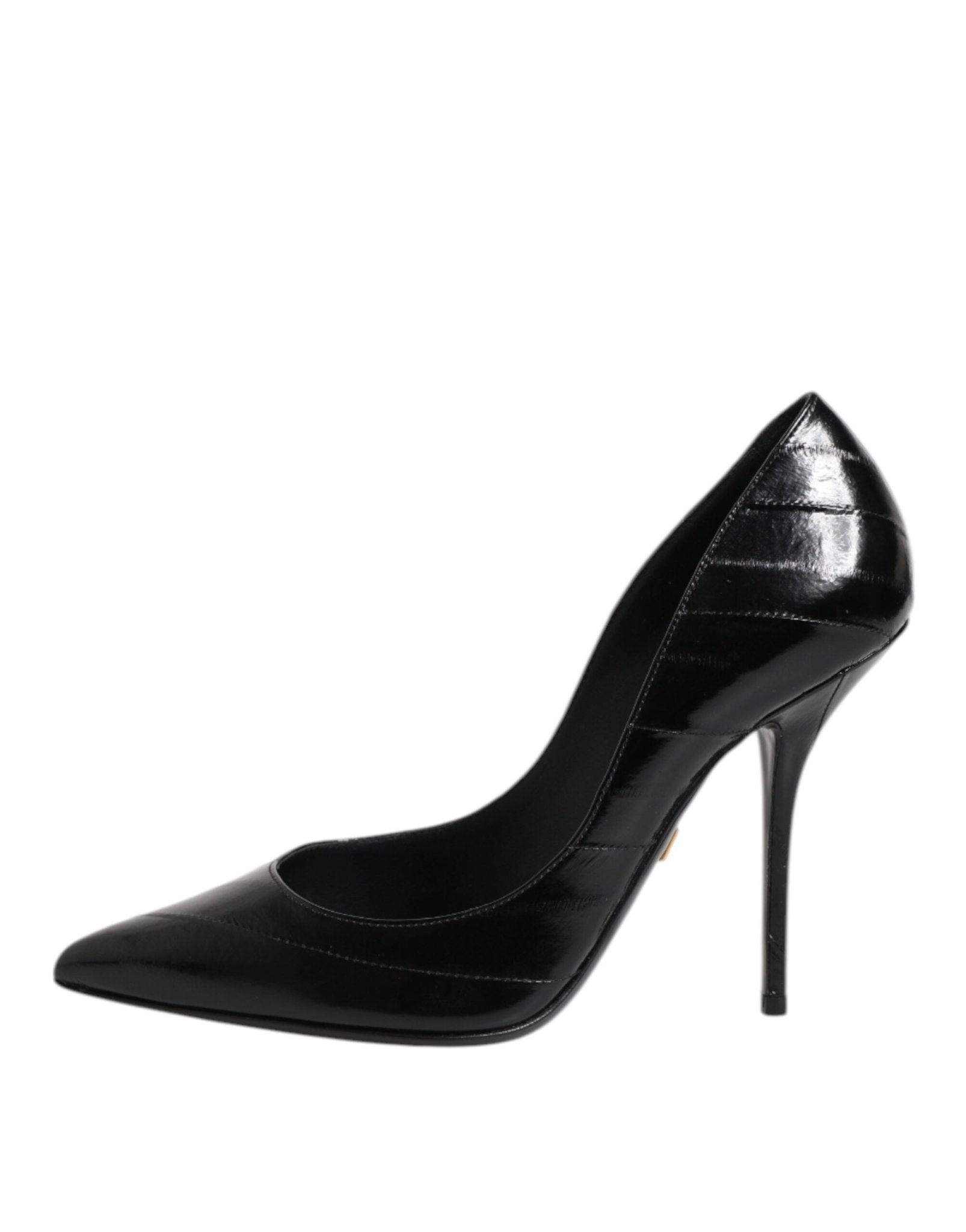 Dolce & Gabbana Black Leather Stiletto High Heels Pumps Shoes - RIMODA