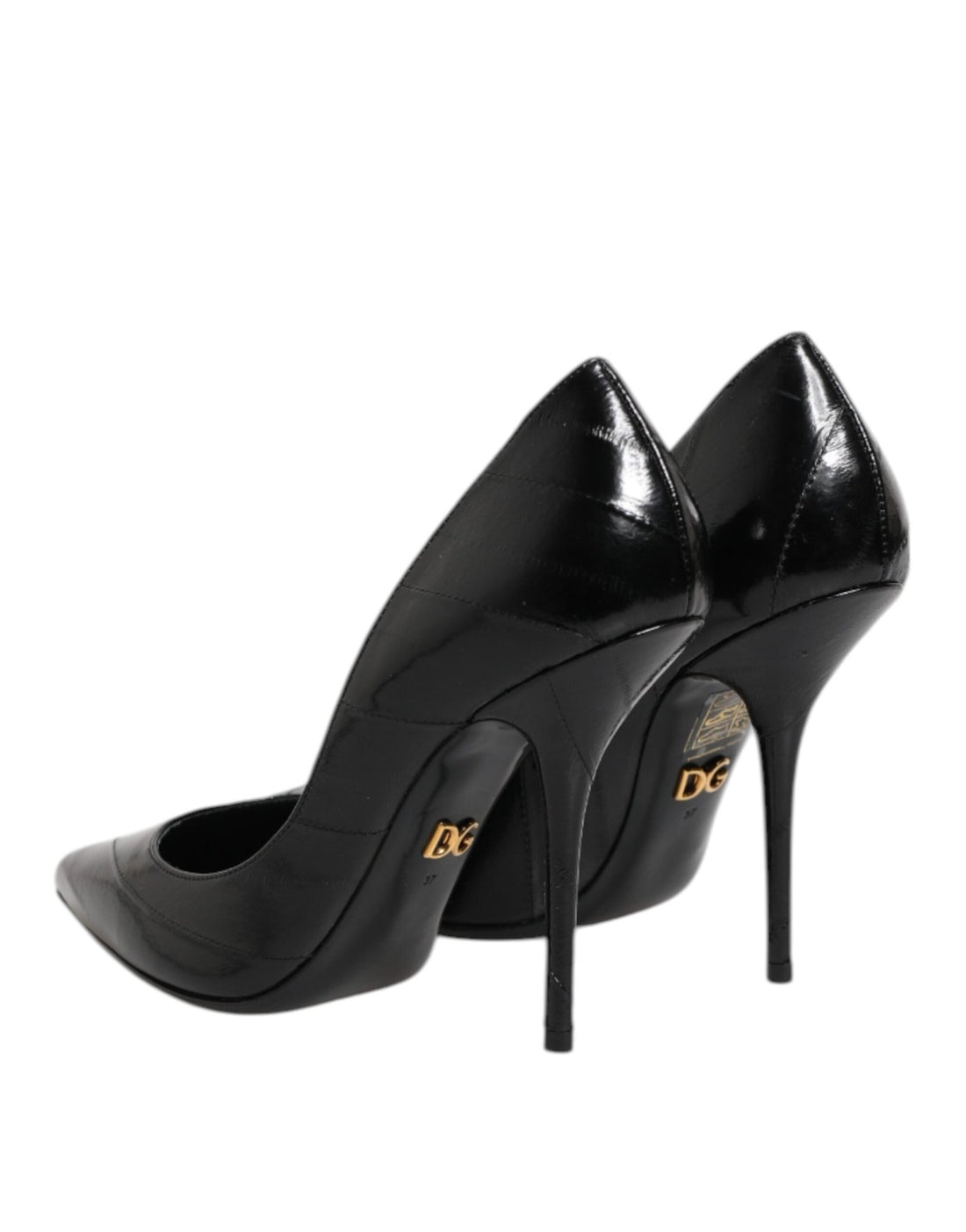 Dolce & Gabbana Black Leather Stiletto High Heels Pumps Shoes - RIMODA