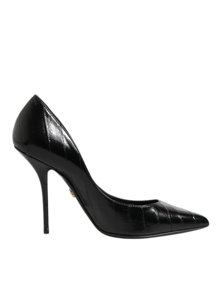 Dolce & Gabbana Black Leather Stiletto High Heels Pumps Shoes - RIMODA
