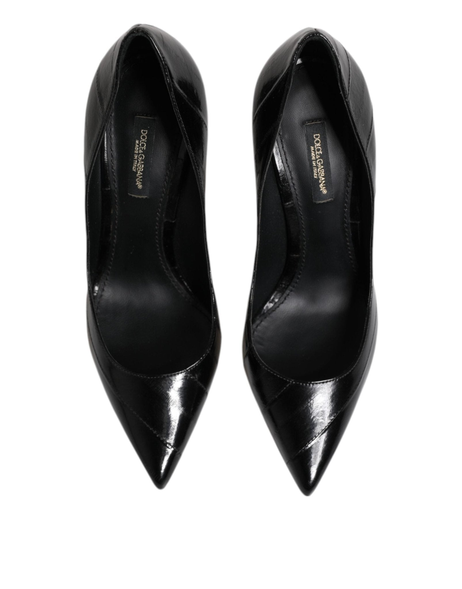 Dolce & Gabbana Black Leather Stiletto High Heels Pumps Shoes - RIMODA