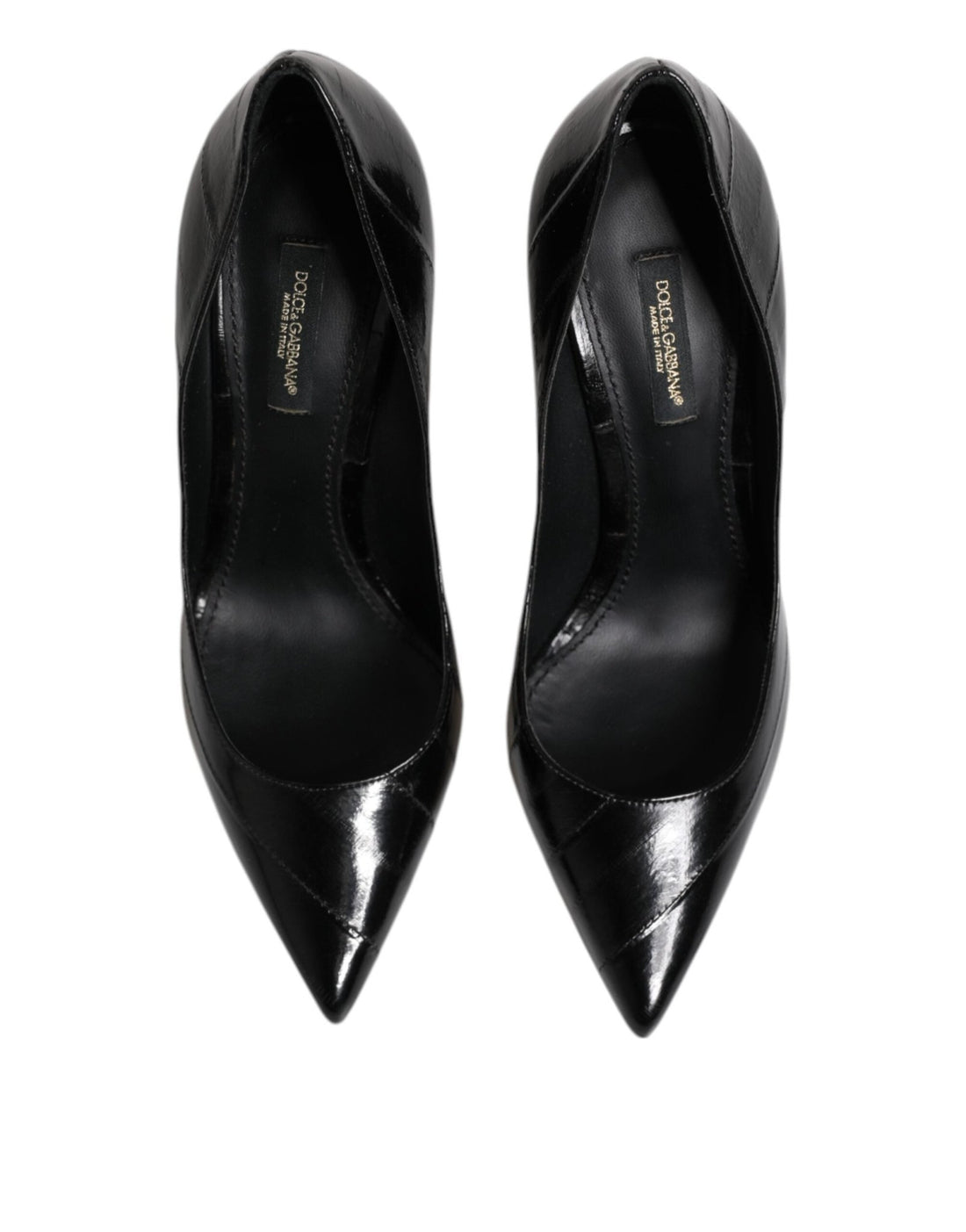 Dolce & Gabbana Black Leather Stiletto High Heels Pumps Shoes - RIMODA