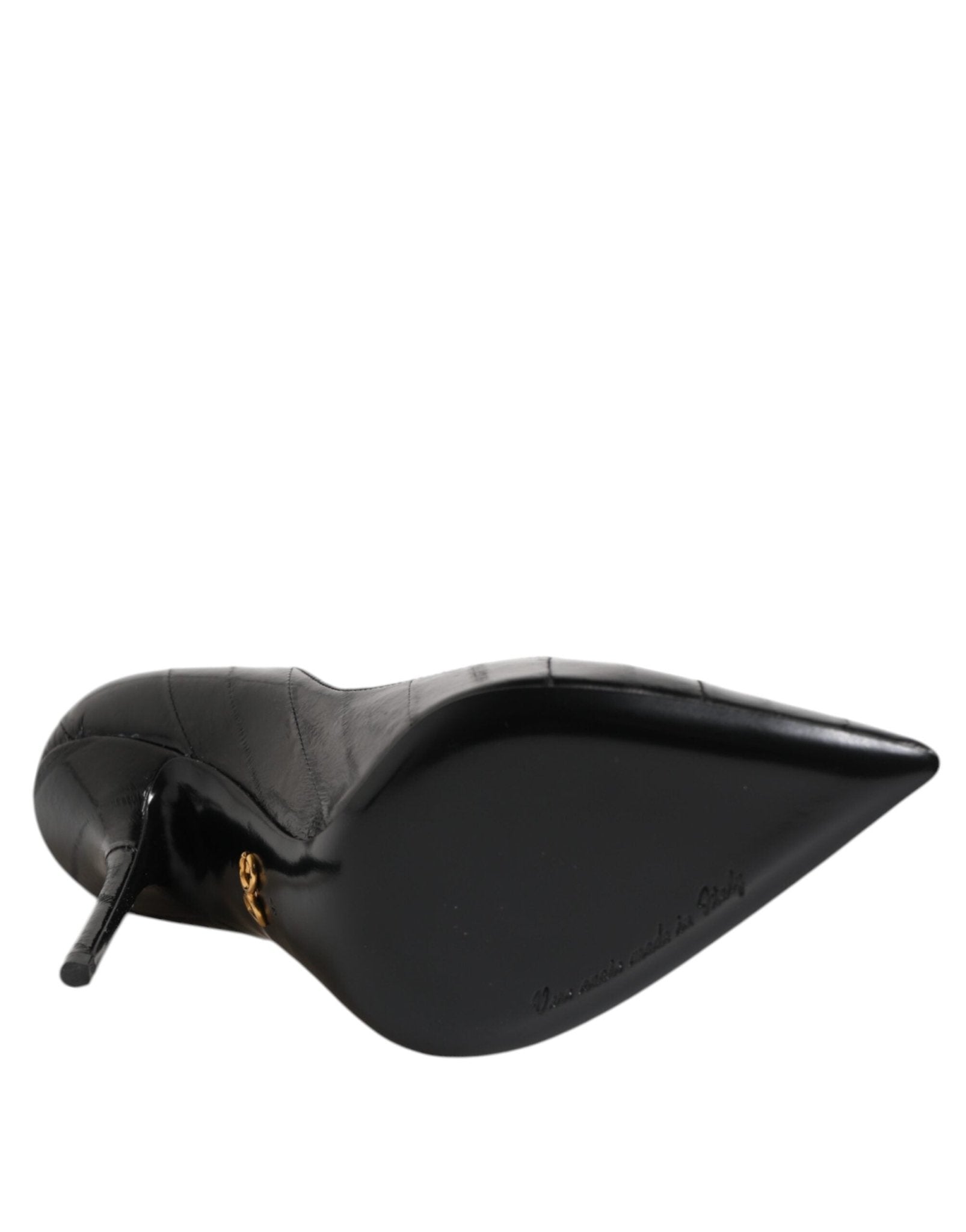 Dolce & Gabbana Black Leather Stiletto High Heels Pumps Shoes - RIMODA