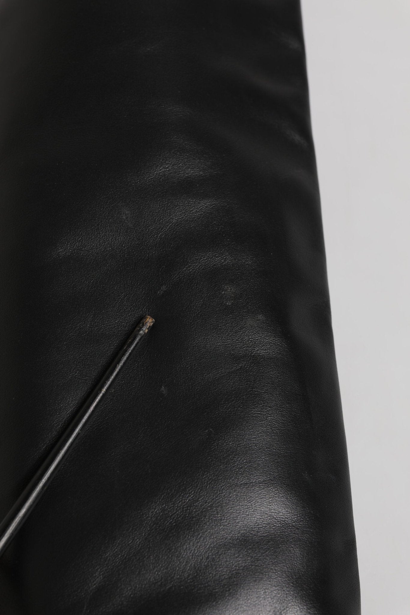 Dolce & Gabbana Black Leather Stiletto Knee High Boots Shoes - RIMODA