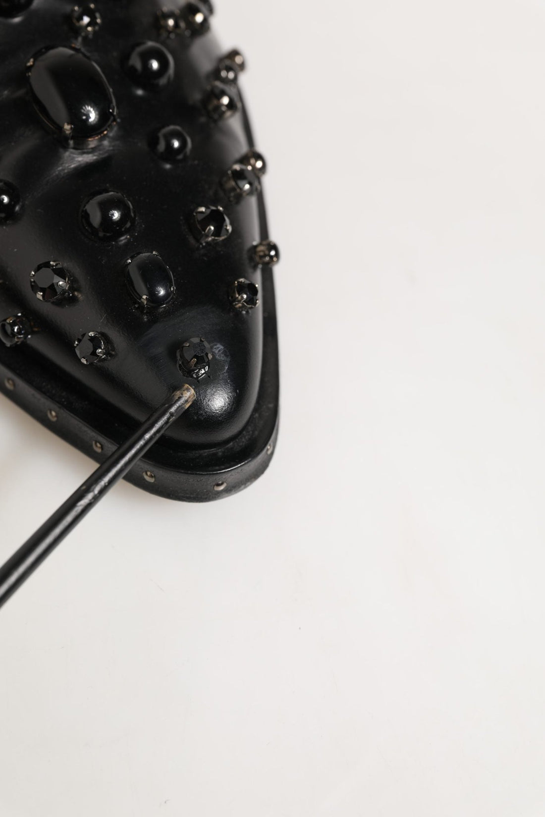Dolce & Gabbana Black Leather Studded Men Formal Derby Shoes - RIMODA