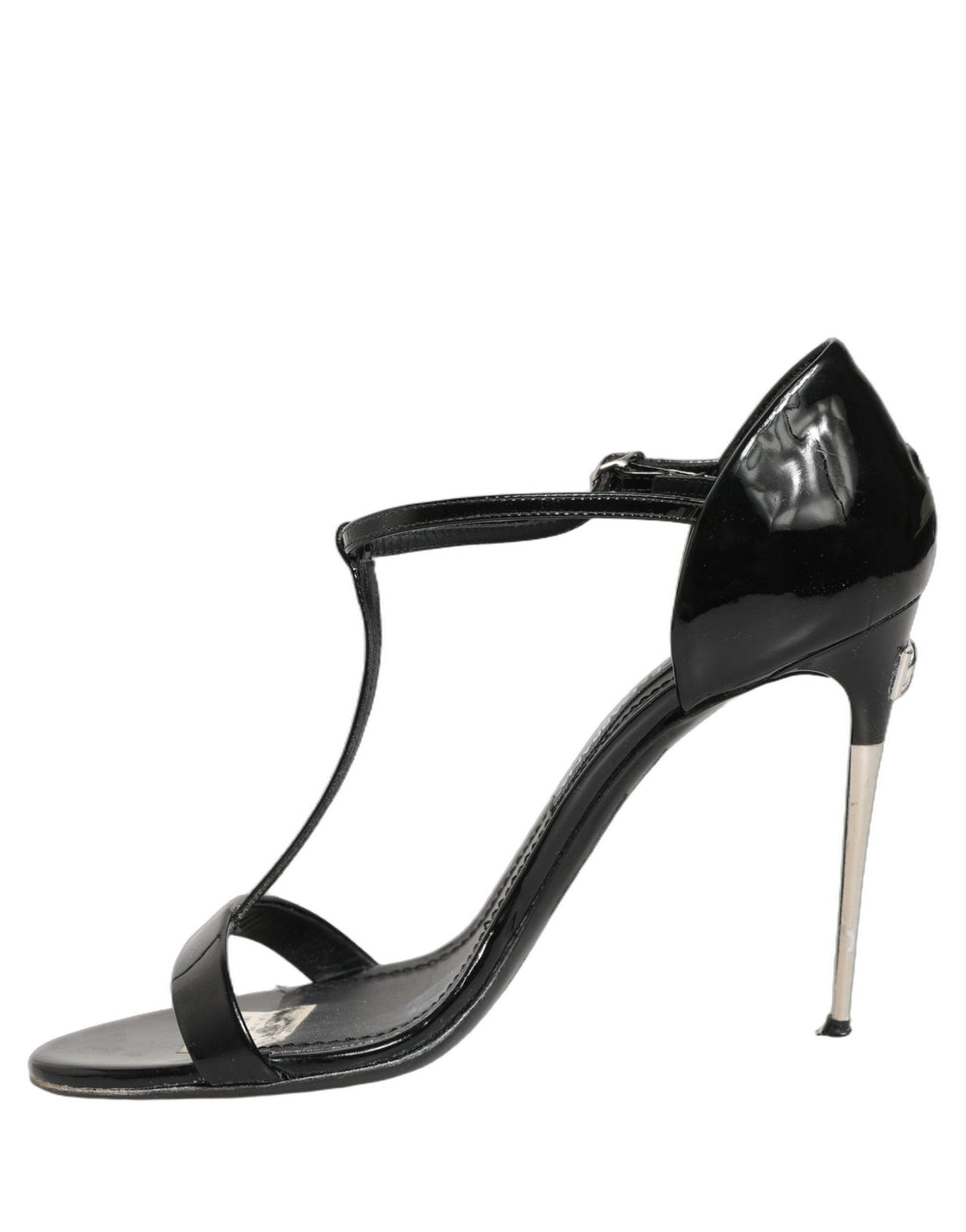 Dolce & Gabbana Black Leather T - strap Heels Sandals Shoes - RIMODA