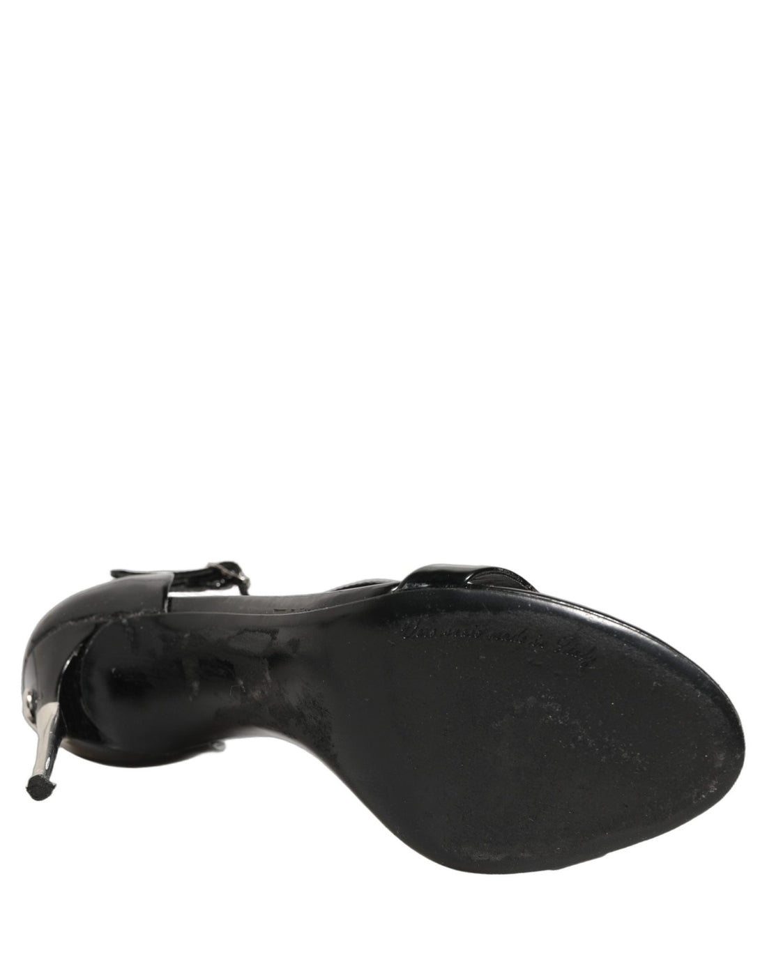 Dolce & Gabbana Black Leather T - strap Heels Sandals Shoes - RIMODA