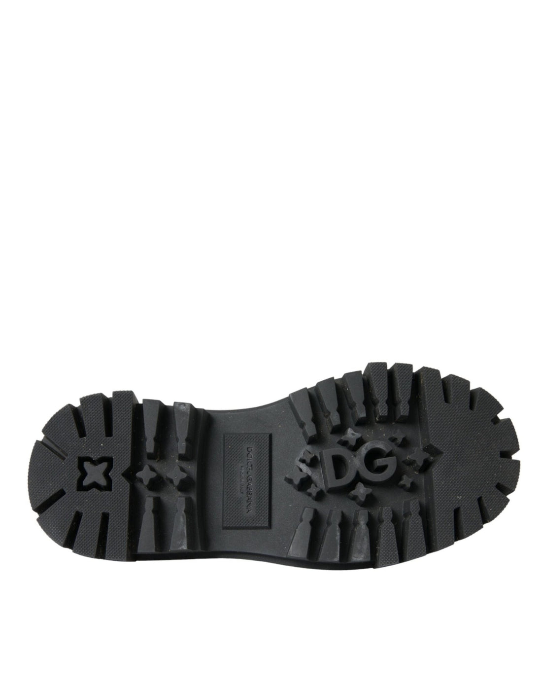 Dolce & Gabbana Black Leather Trekking Derby Embellished Shoes - RIMODA