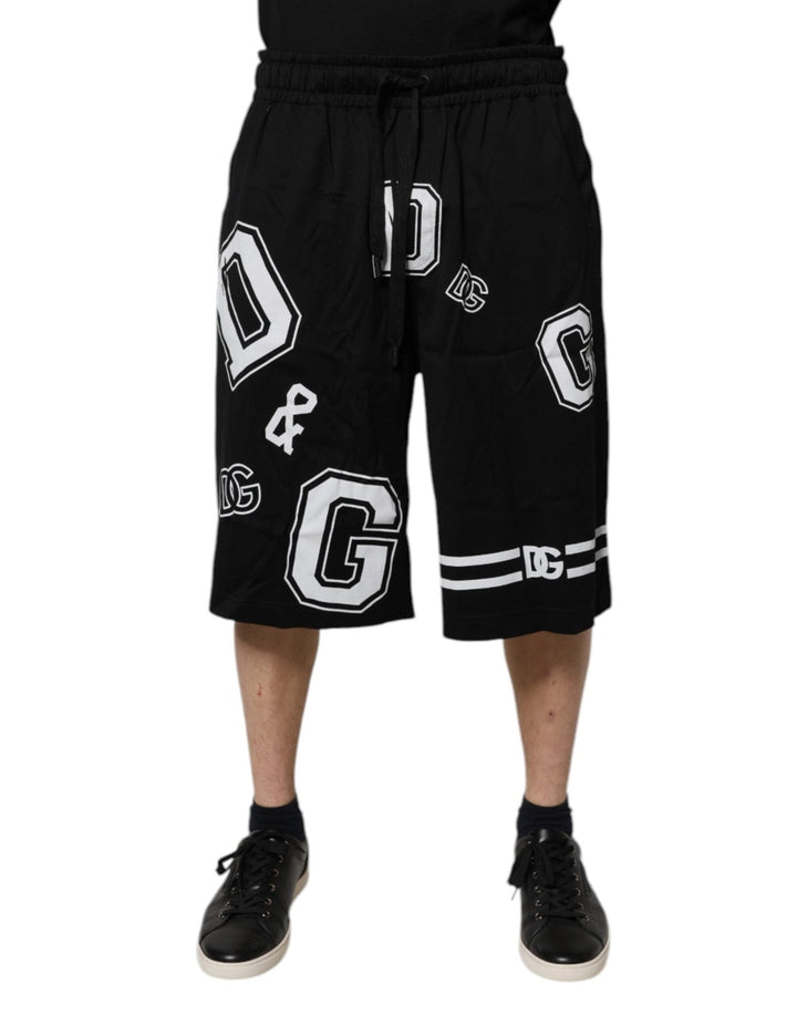 Dolce & Gabbana Black Logo Cotton Bermuda Sweatshorts Shorts - RIMODA