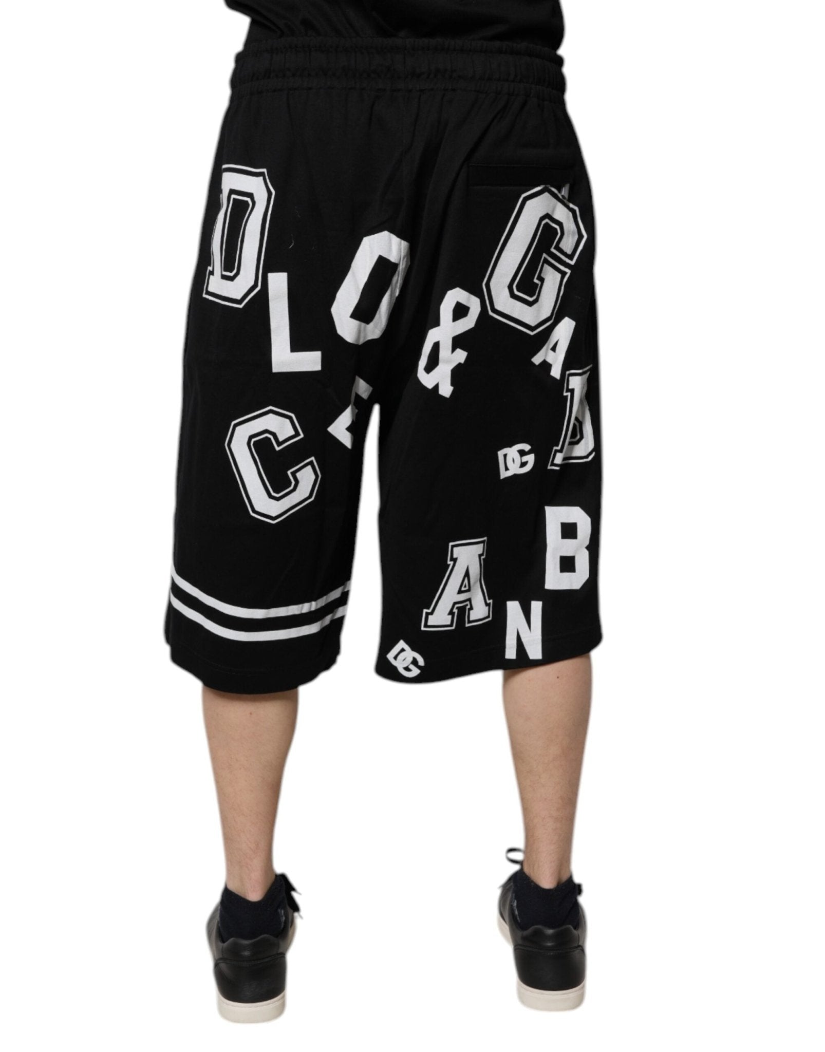 Dolce & Gabbana Black Logo Cotton Bermuda Sweatshorts Shorts - RIMODA