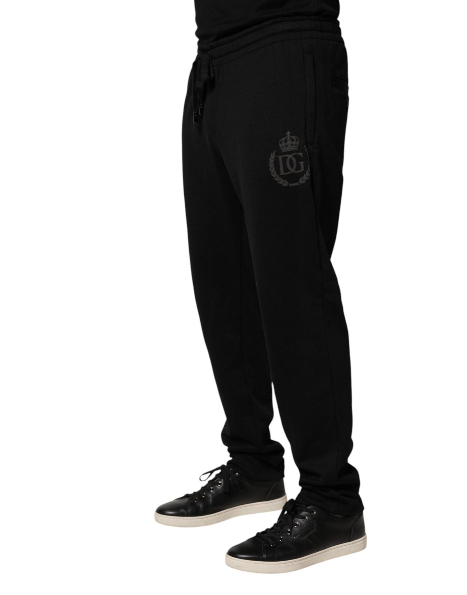 Dolce & Gabbana Black Logo Cotton Skinny Jogger Trouser Pants - RIMODA