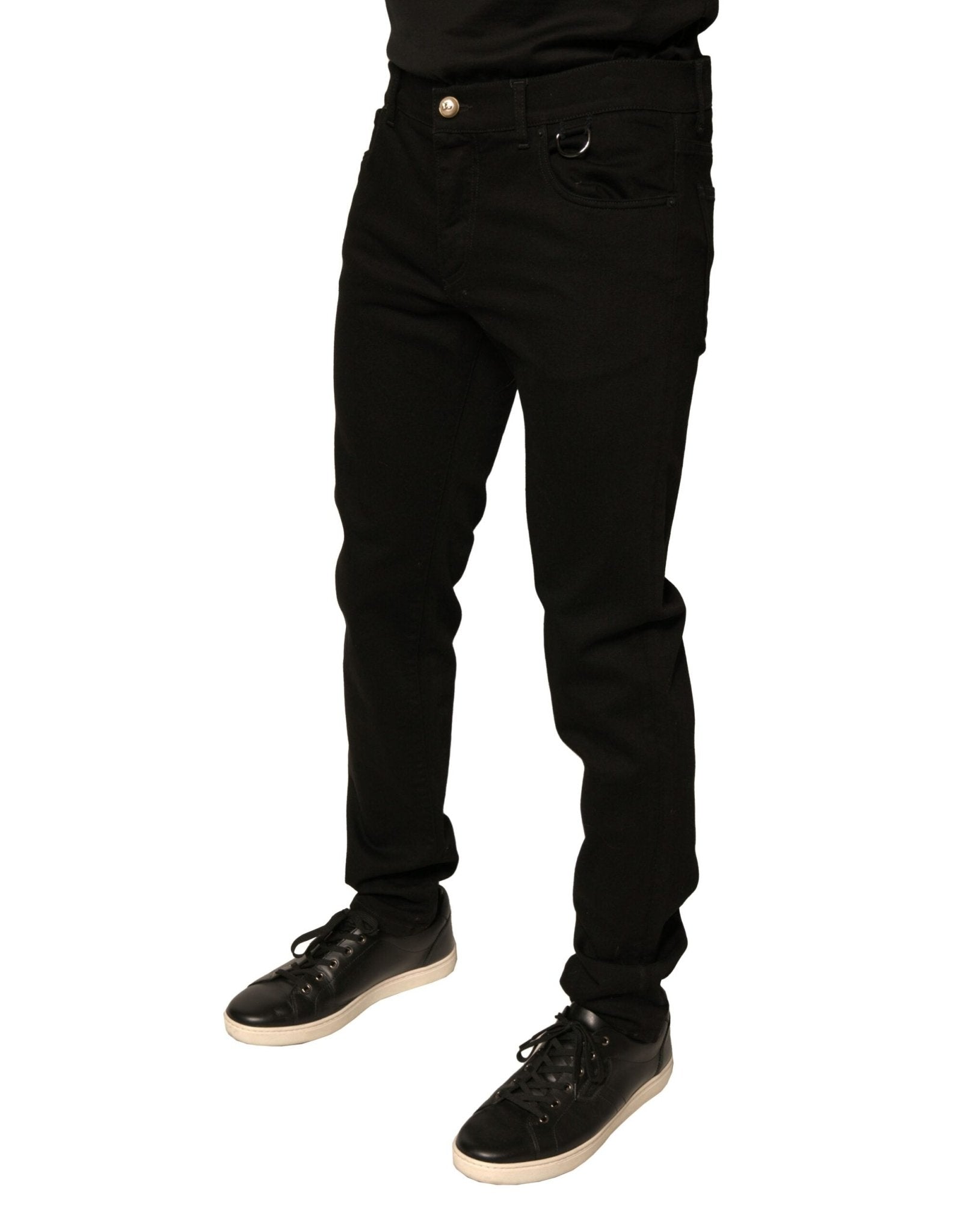Dolce & Gabbana Black Logo Cotton Stretch Skinny Denim Jeans - RIMODA