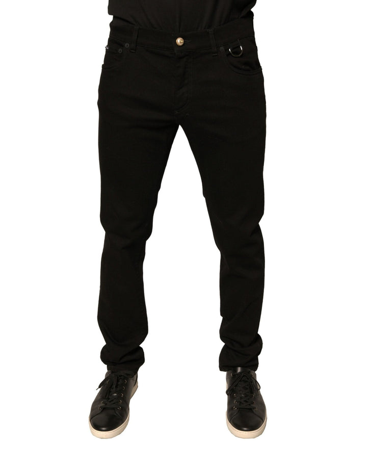 Dolce & Gabbana Black Logo Cotton Stretch Skinny Denim Jeans - RIMODA