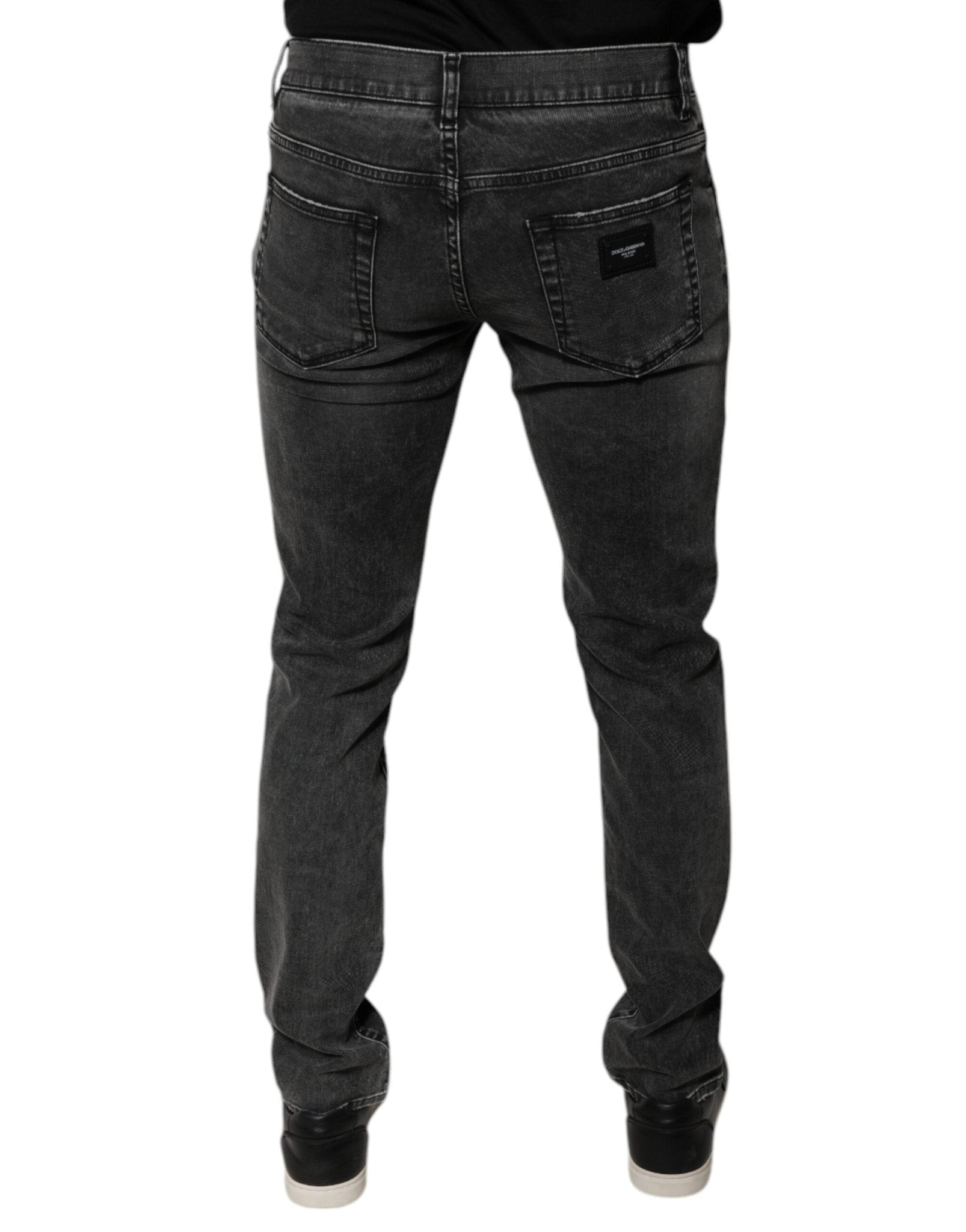 Dolce & Gabbana Black Logo Cotton Stretch Skinny Denim Pants - RIMODA