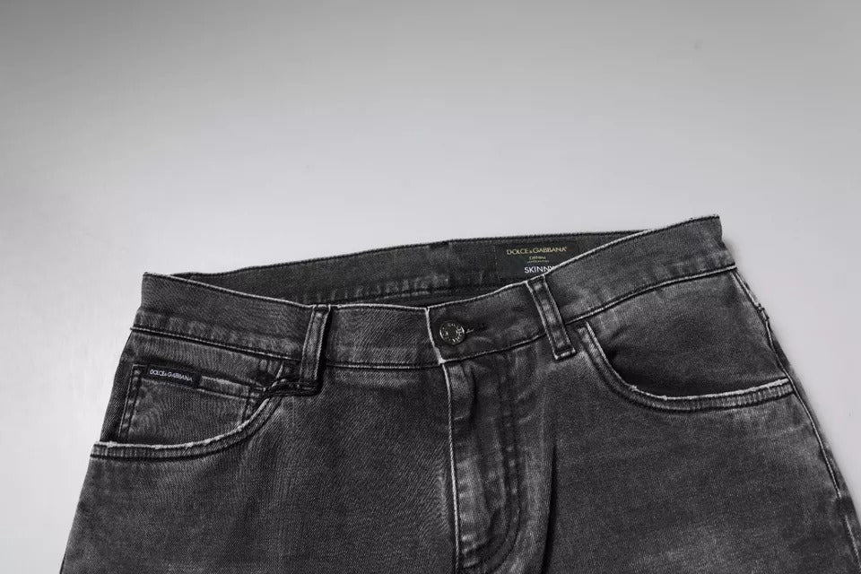 Dolce & Gabbana Black Logo Cotton Stretch Skinny Denim Pants - RIMODA