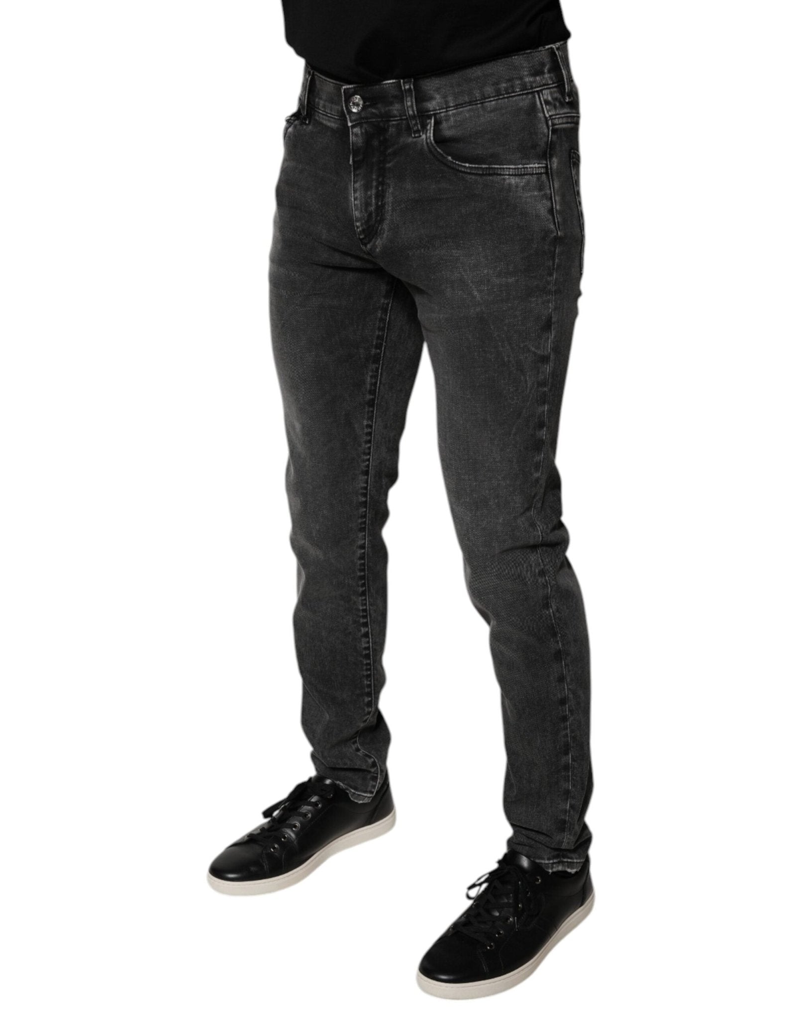 Dolce & Gabbana Black Logo Cotton Stretch Skinny Denim Pants - RIMODA