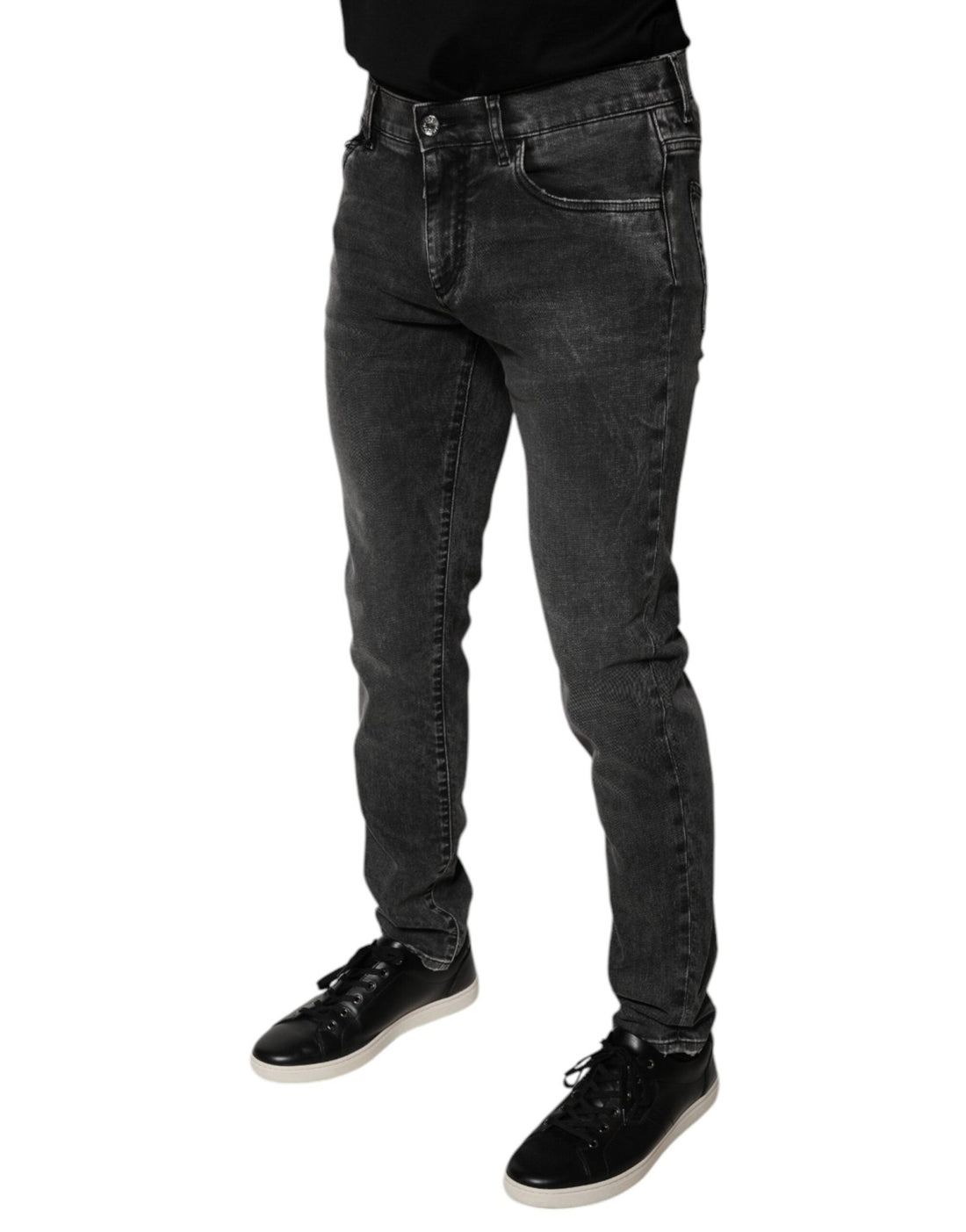Dolce & Gabbana Black Logo Cotton Stretch Skinny Denim Pants - RIMODA