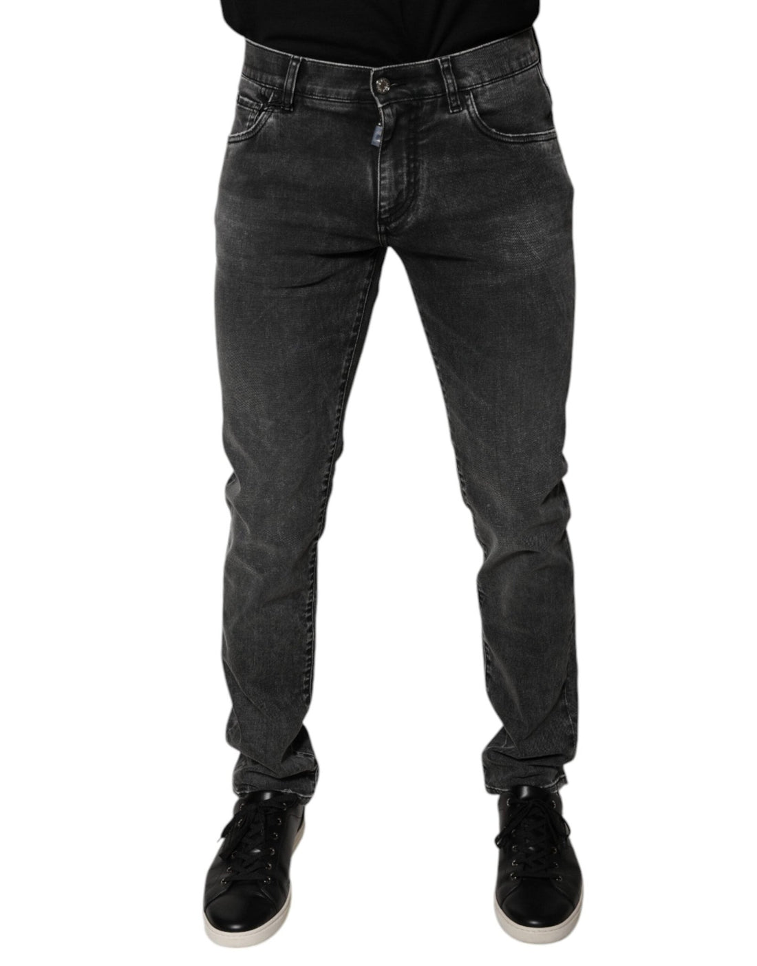 Dolce & Gabbana Black Logo Cotton Stretch Skinny Denim Pants - RIMODA