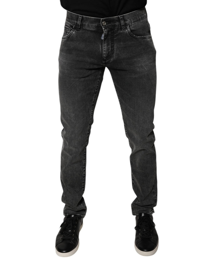 Dolce & Gabbana Black Logo Cotton Stretch Skinny Denim Pants - RIMODA