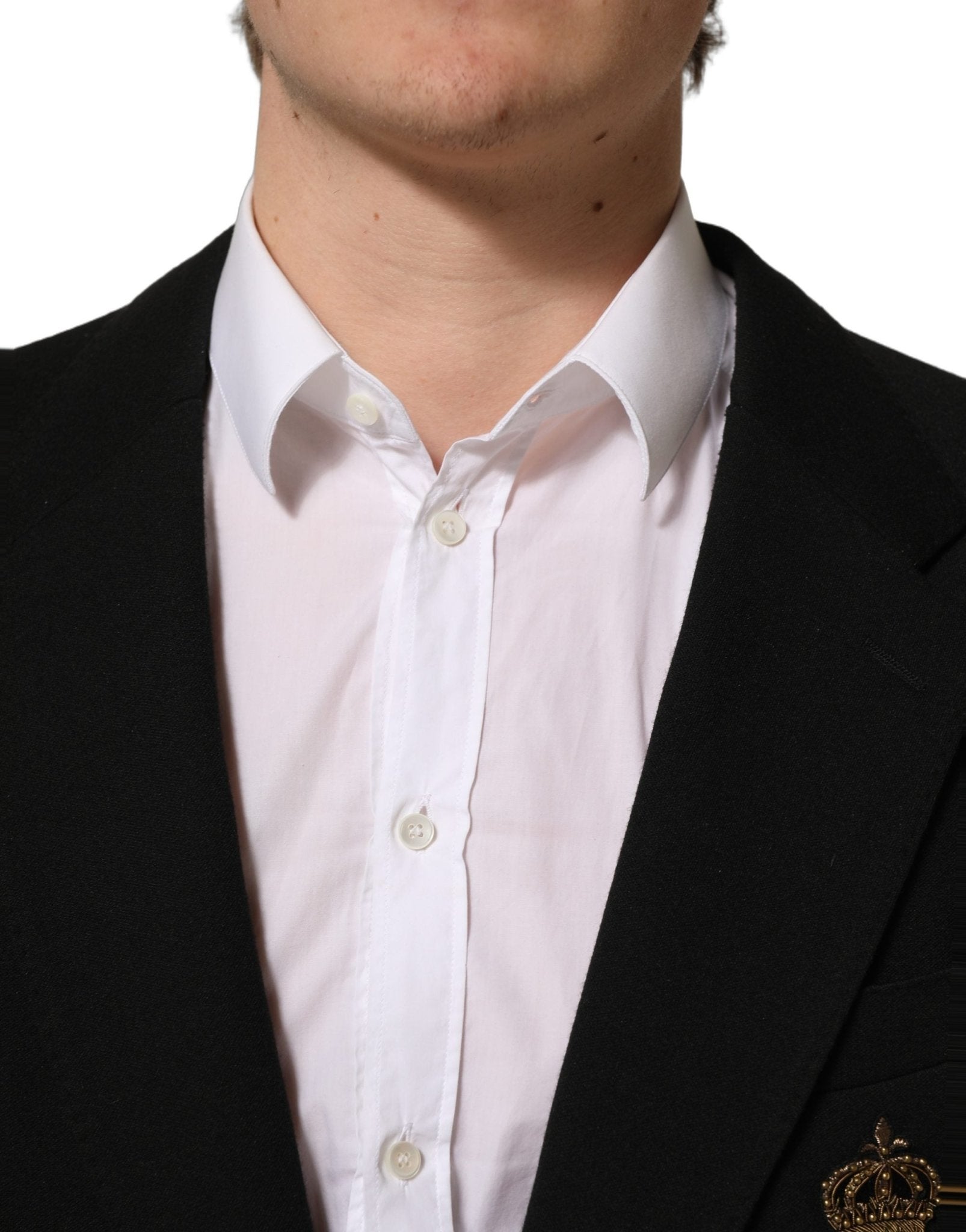 Dolce & Gabbana Black Logo Crest SingleBreasted Coat Blazer - RIMODA