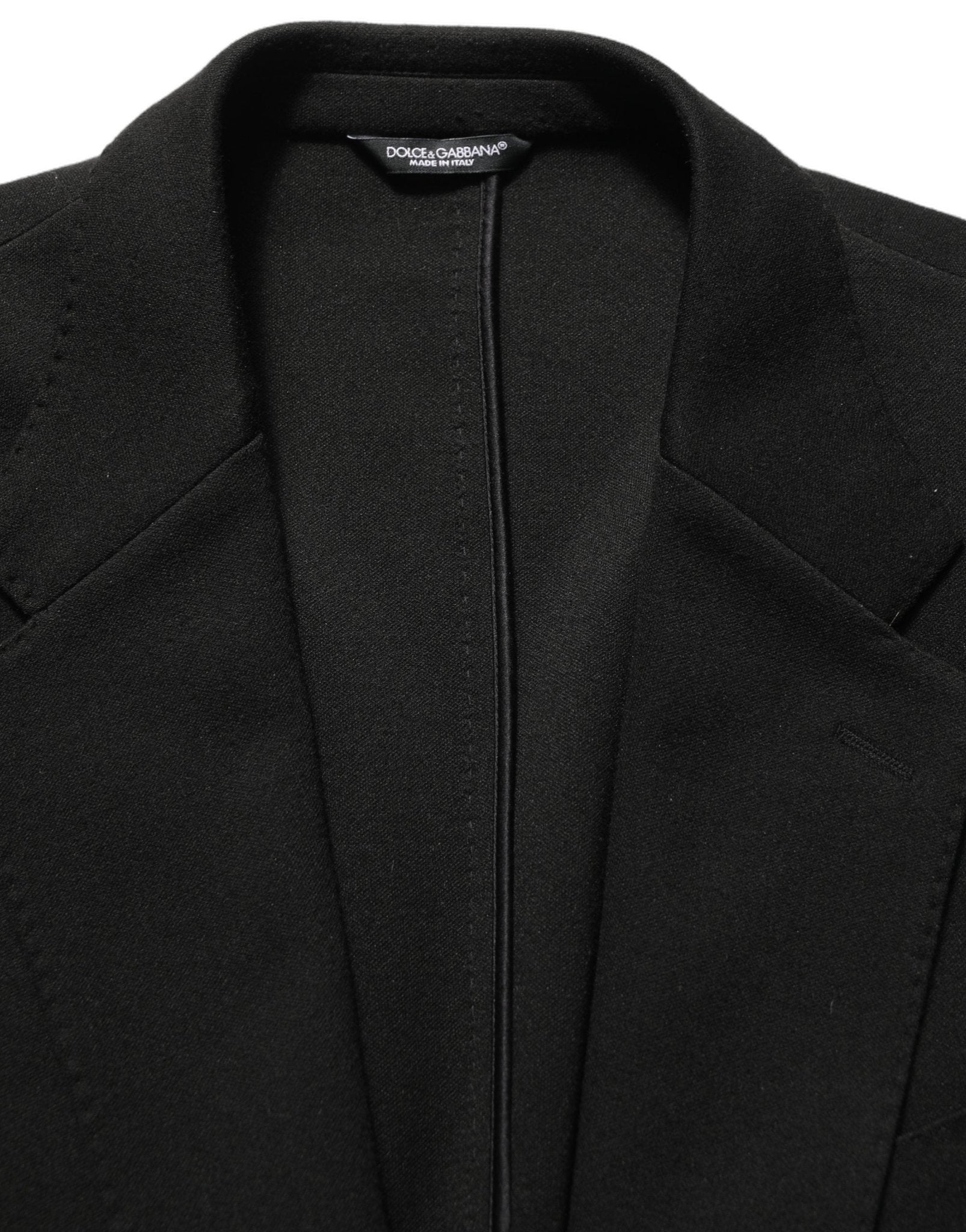 Dolce & Gabbana Black Logo Crest SingleBreasted Coat Blazer - RIMODA