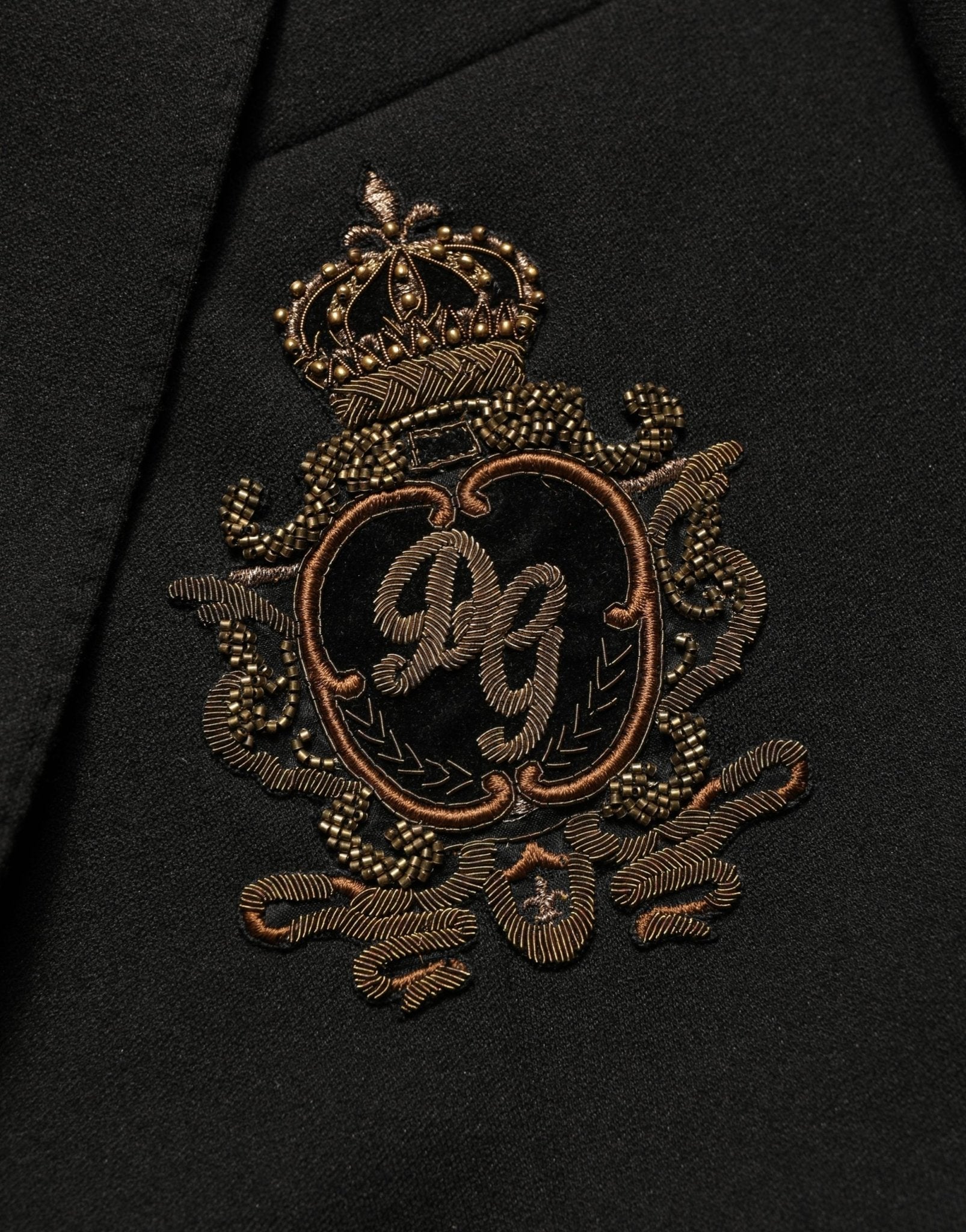 Dolce & Gabbana Black Logo Crest SingleBreasted Coat Blazer - RIMODA