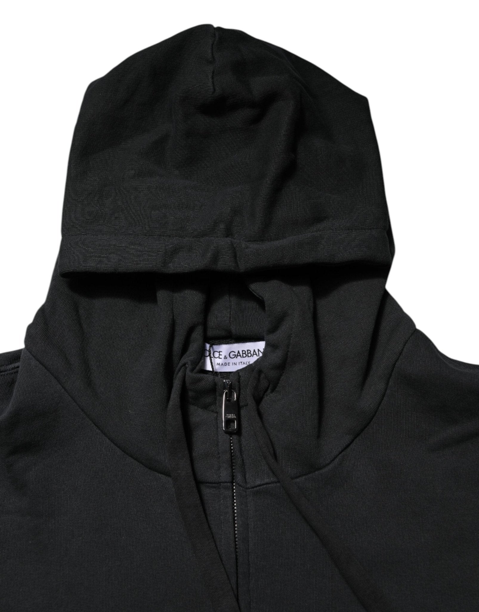 Dolce & Gabbana Black Logo Full Zip Hooded Men Sweatshirt Sweater - RIMODA