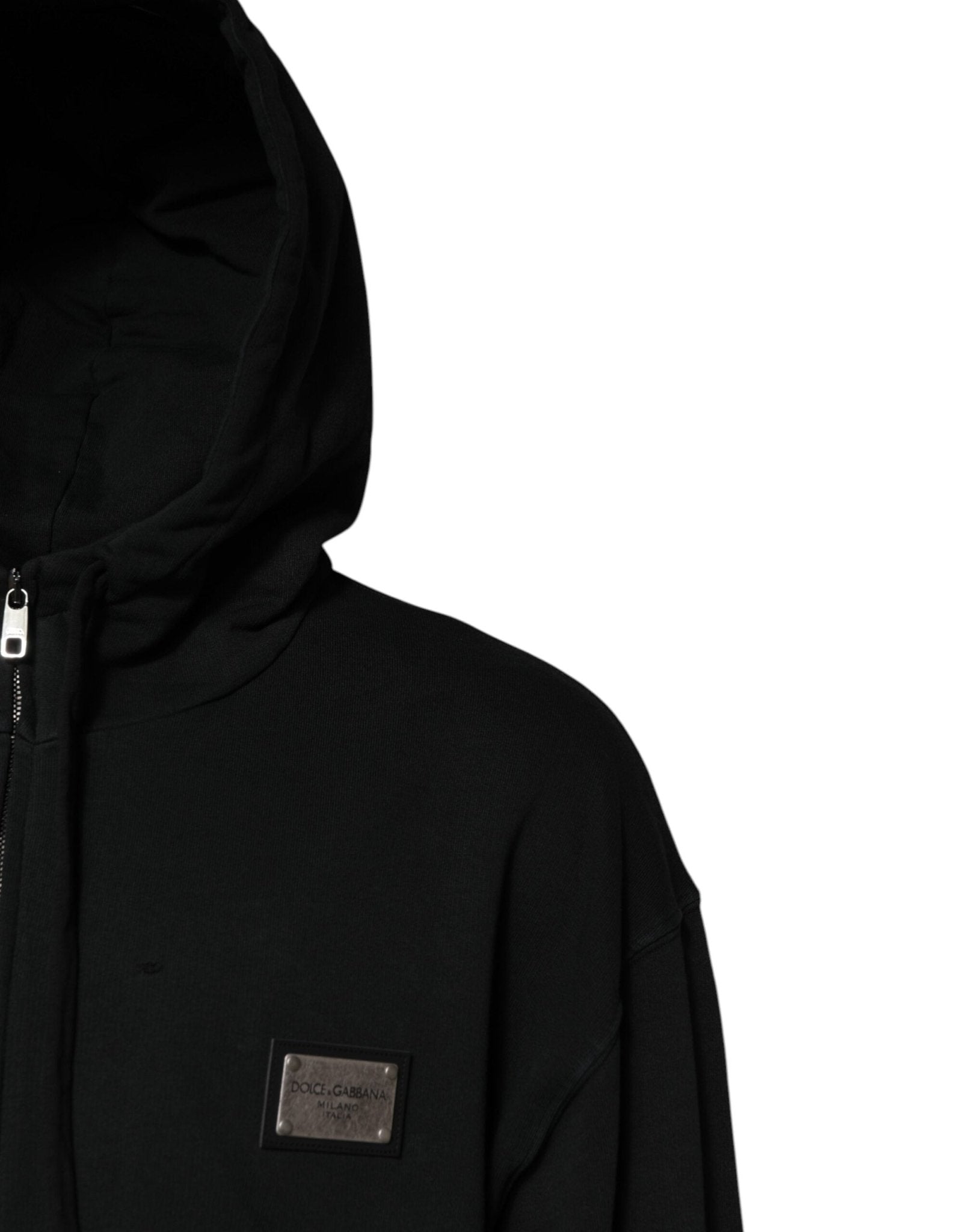 Dolce & Gabbana Black Logo Full Zip Hooded Men Sweatshirt Sweater - RIMODA