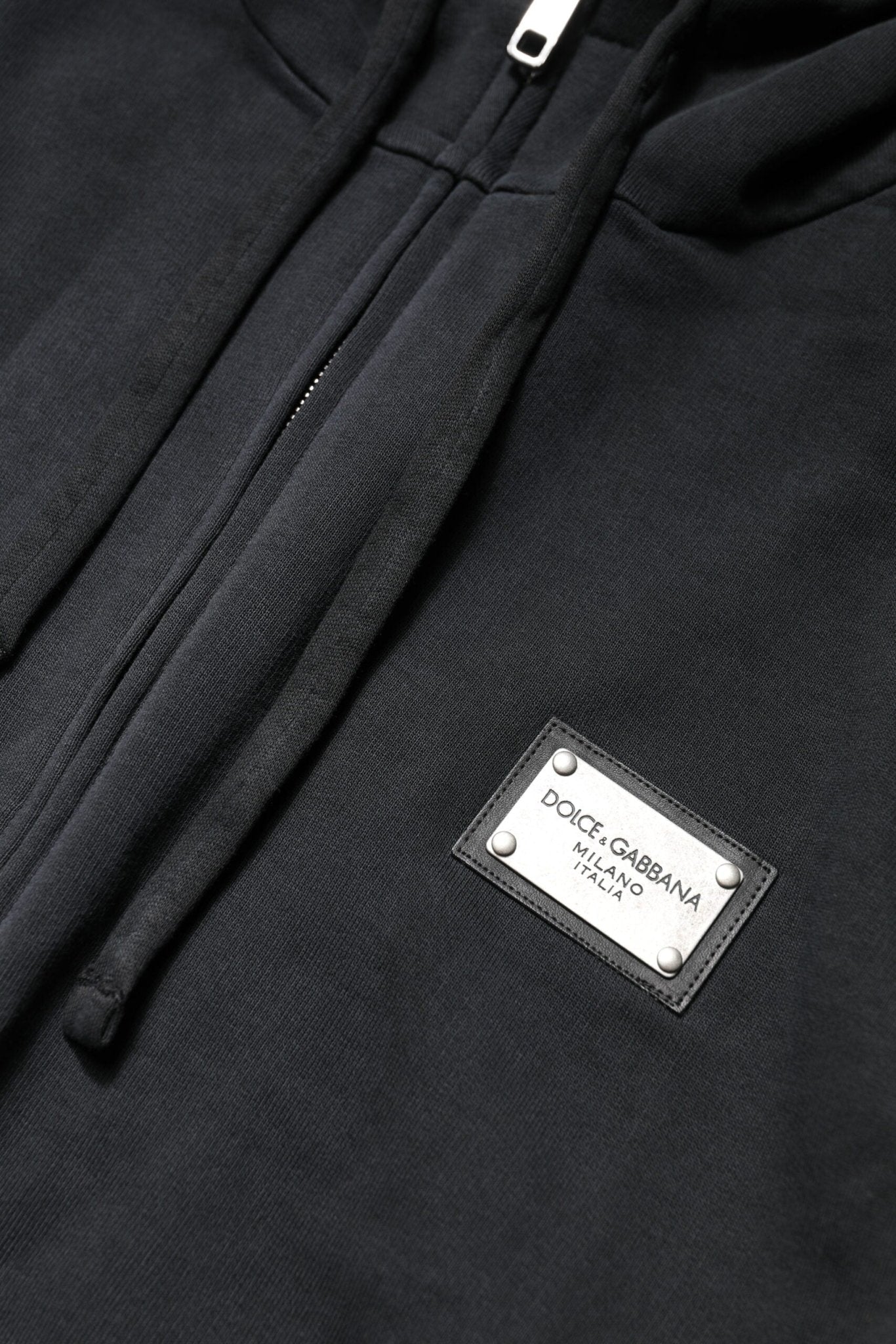 Dolce & Gabbana Black Logo Full Zip Hooded Men Sweatshirt Sweater - RIMODA