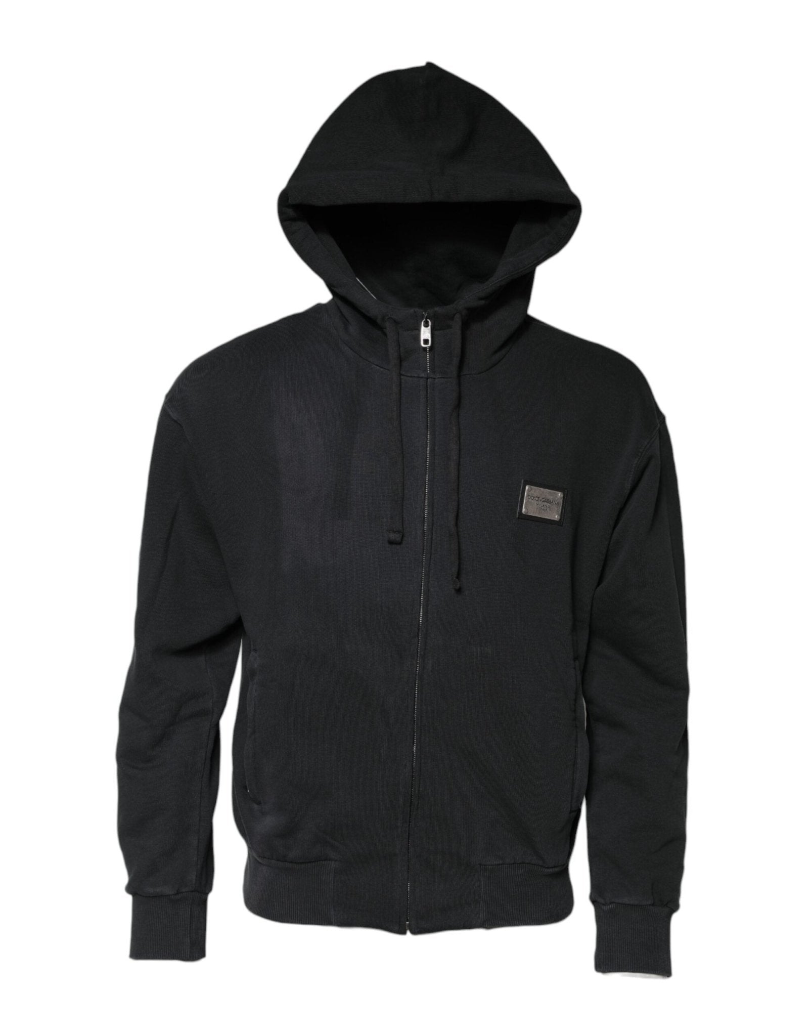 Dolce & Gabbana Black Logo Full Zip Hooded Men Sweatshirt Sweater - RIMODA
