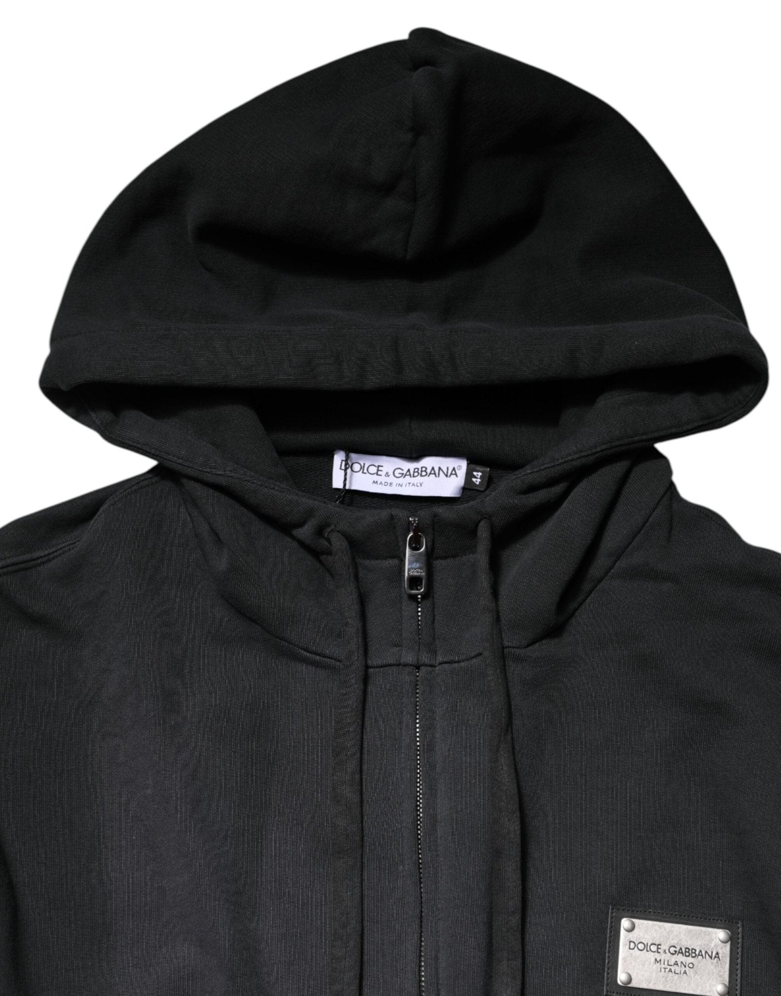 Dolce & Gabbana Black Logo FullZip Hooded Sweatshirt Sweater - RIMODA