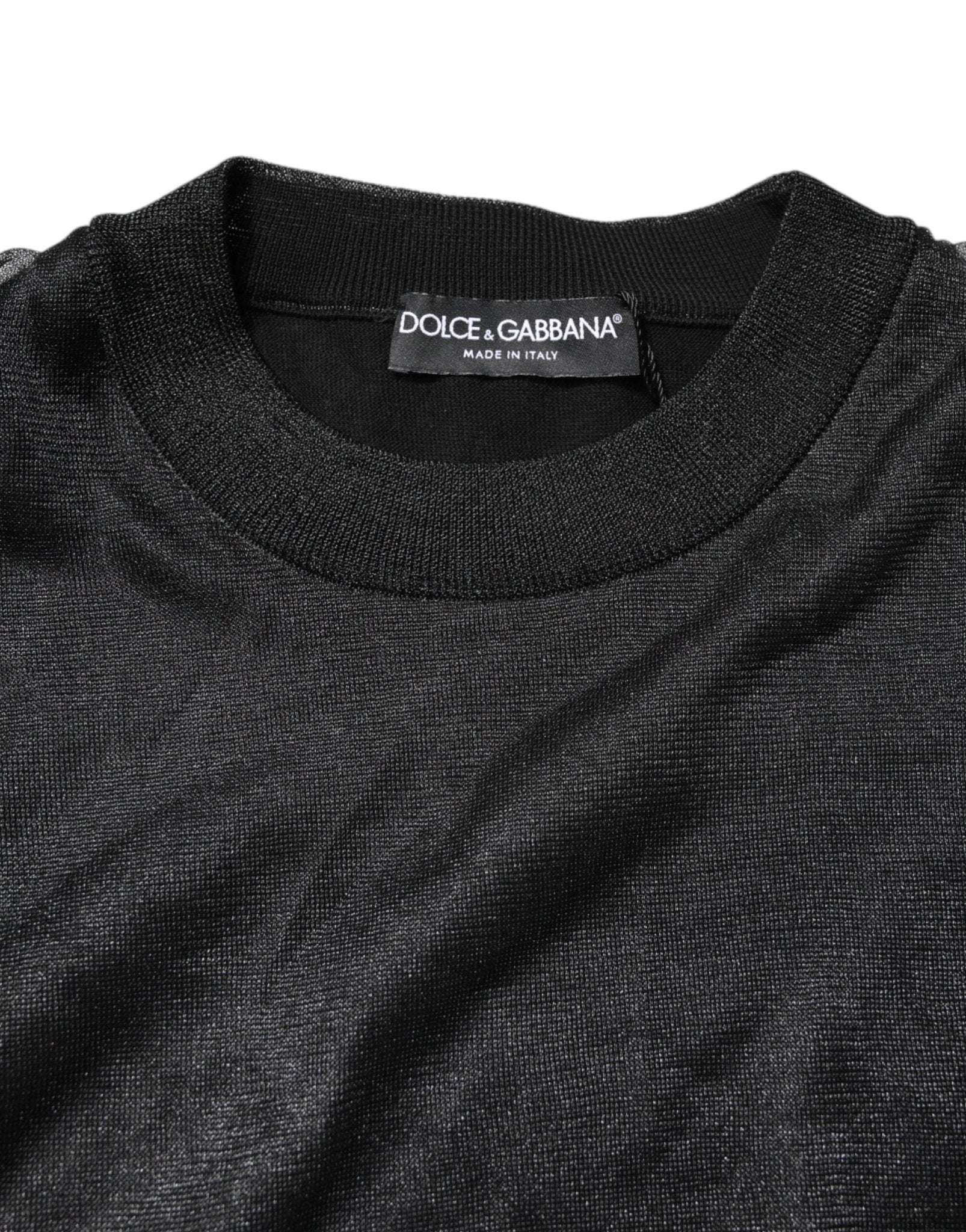 Dolce & Gabbana Black Logo Knitted Crewneck Pullover Sweater - RIMODA