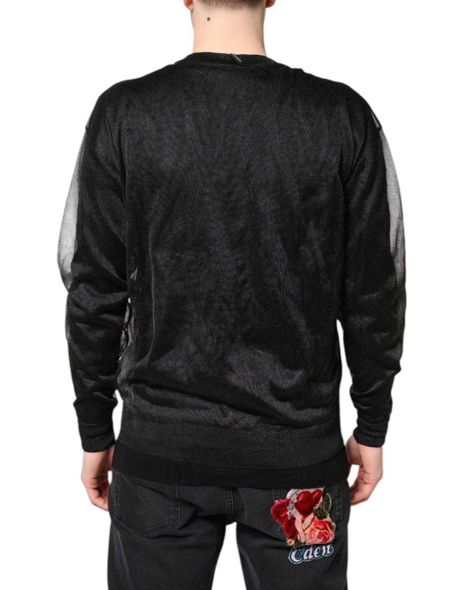 Dolce & Gabbana Black Logo Knitted Crewneck Pullover Sweater - RIMODA