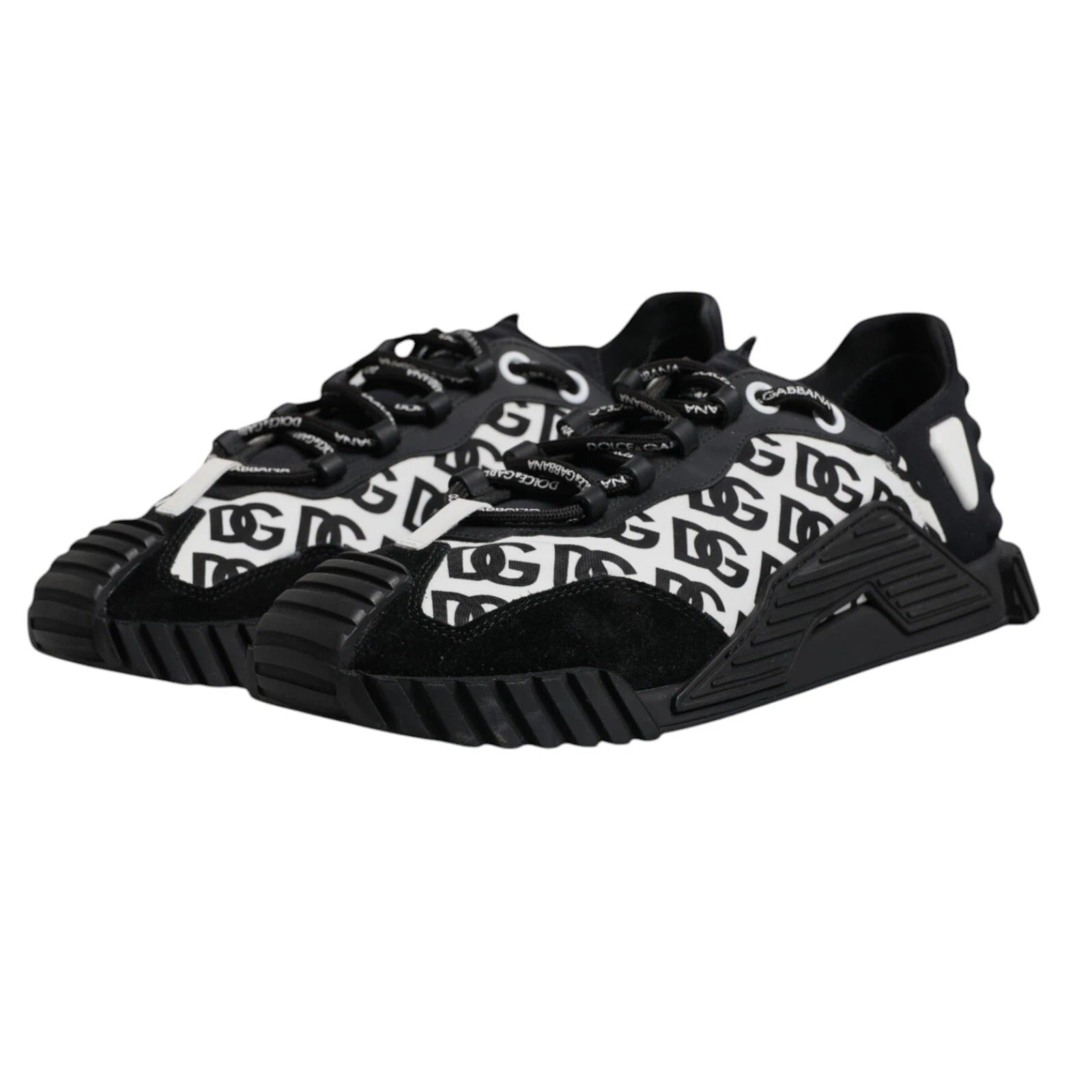 Dolce & Gabbana Black Logo Lace Up Low Top NS1 Sneakers - RIMODA